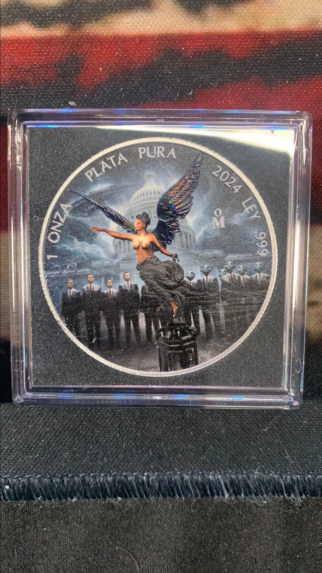 Product image for ONLY 299 MINTED! 2024 1 oz Mexico Libertad DARK SECRETS Edition Silver Colorized