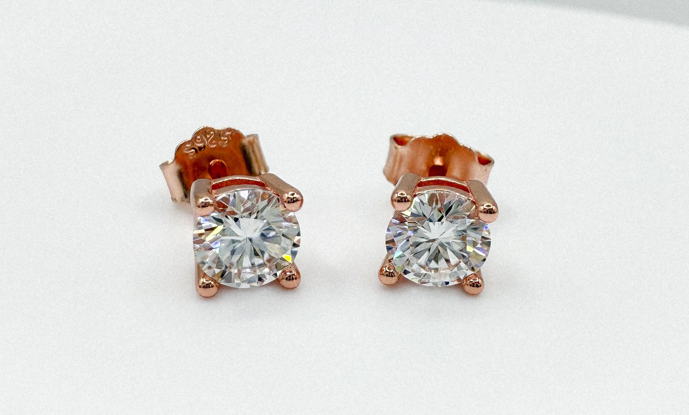Product image for Rose gold MOISSANITE Studs