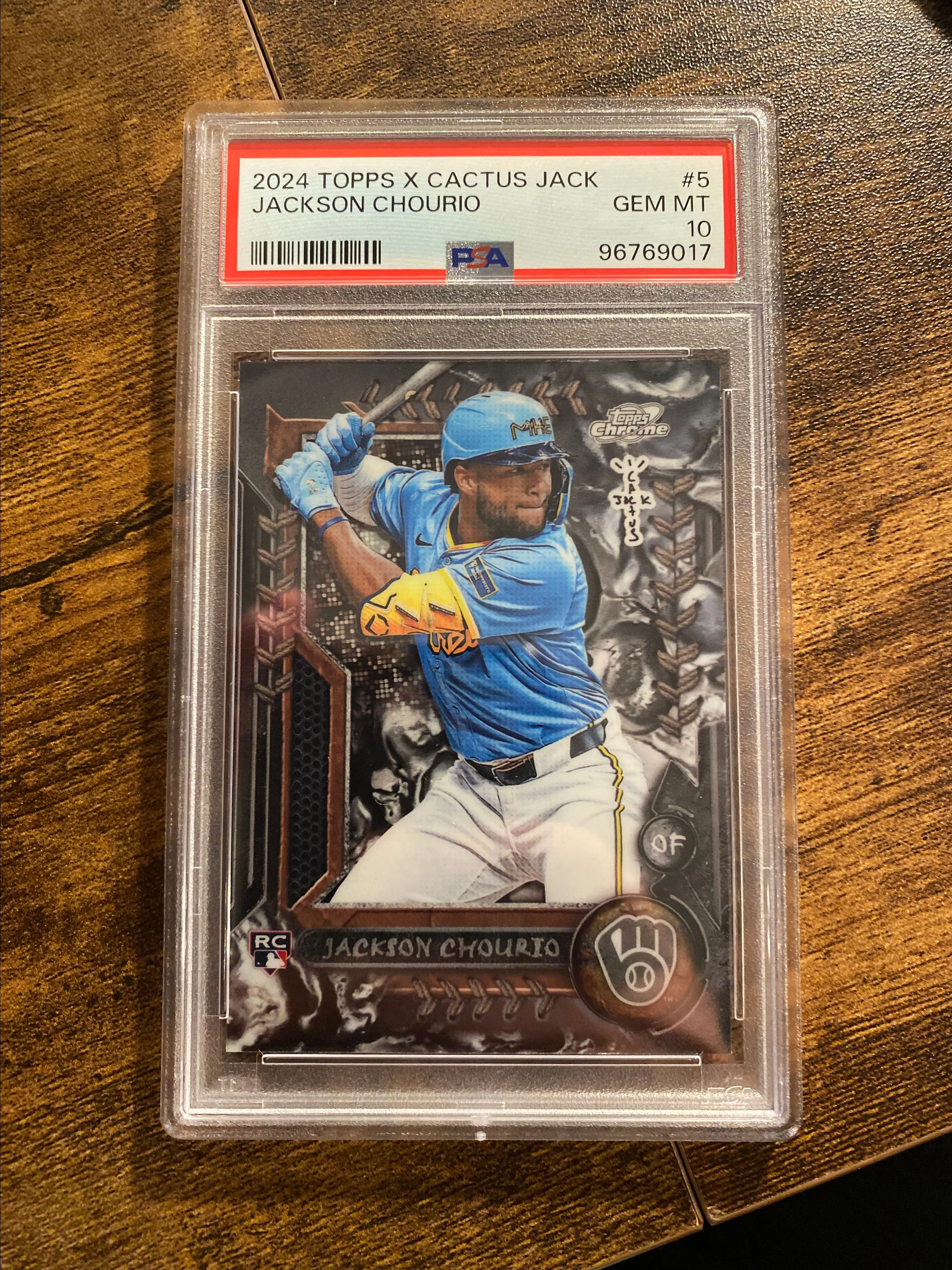 Product image for Jackson Chourio X Cactus Jack Rookie PSA 10