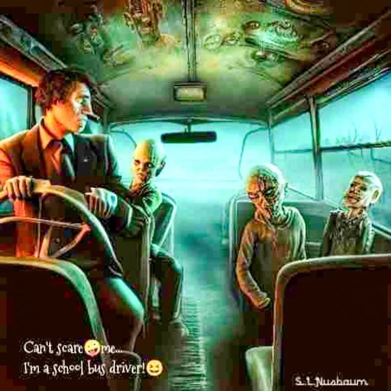 Product image for U can't scare me. I'm a schoolbus driver! art new