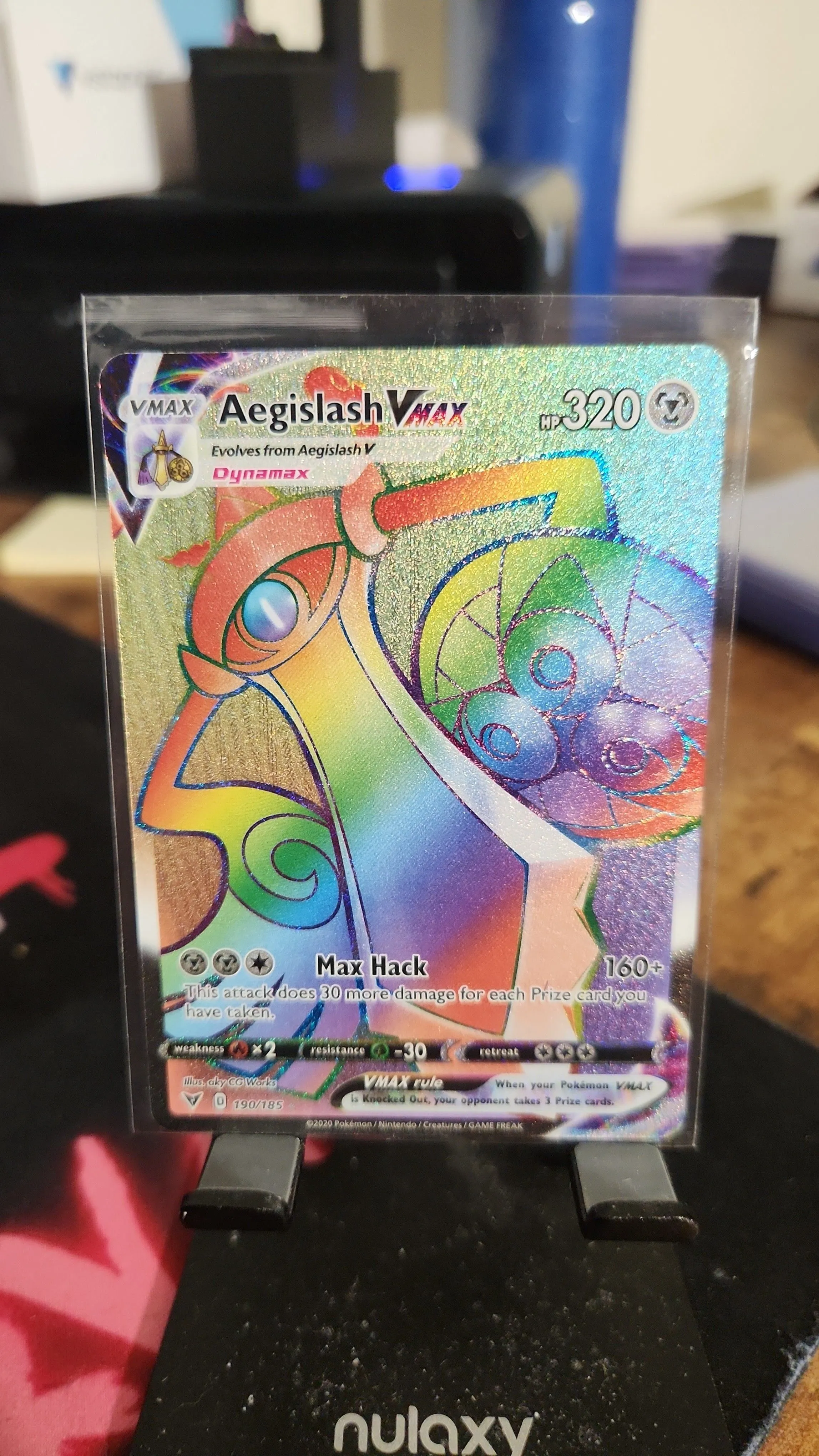 aegislash vmax pokemon card - - 127/185 - Ultra Rare Metal / 320 / VMAX Attack 1 Pokemon TCG: SWSH04: Vivid Voltage
