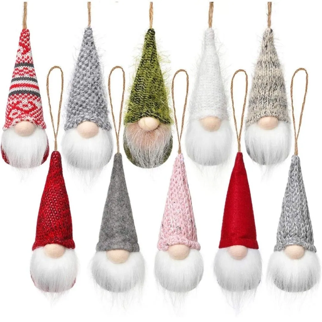 Product image for Christmas Tree Hanging Gnomes Ornaments Set of 10.  (483)