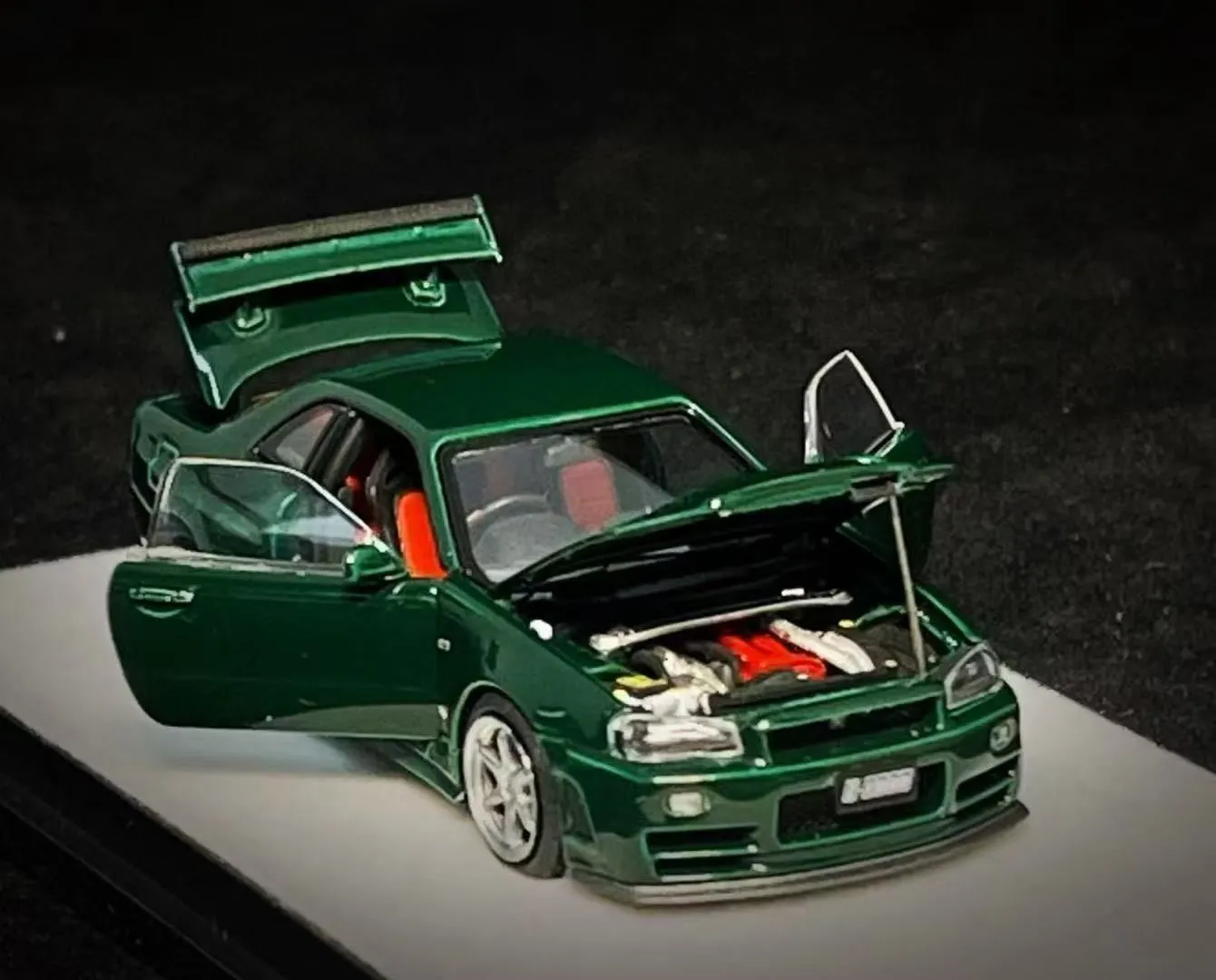 Product image for PGM Nissan GTR R34 Z-TUNE British Green Fully Opened (Square box)