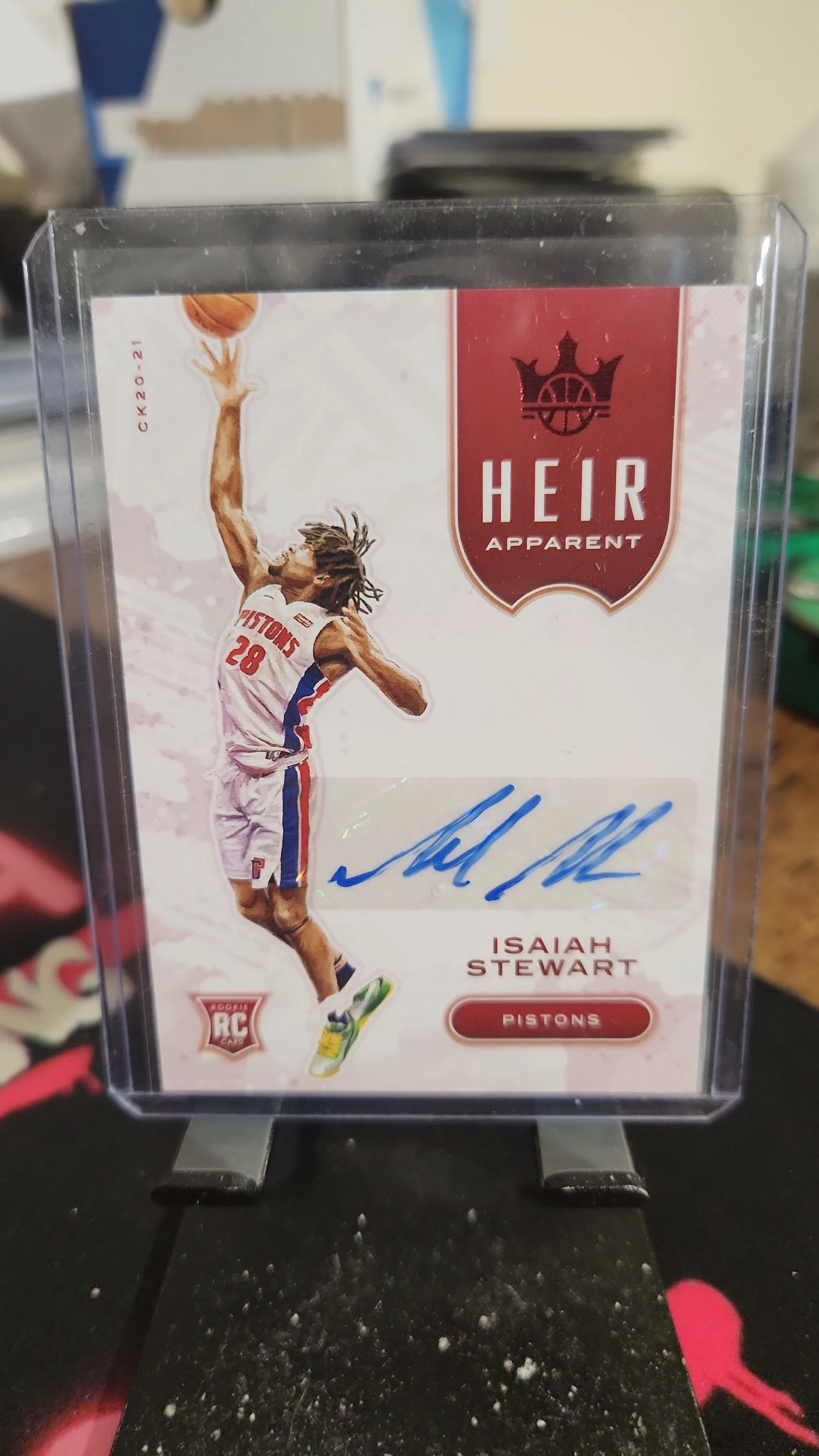 Product image for Isaiah Stewart 2020-21 Panini Court Kings Heir Apparent #HA-IST Auto RC Red /75 Pistons