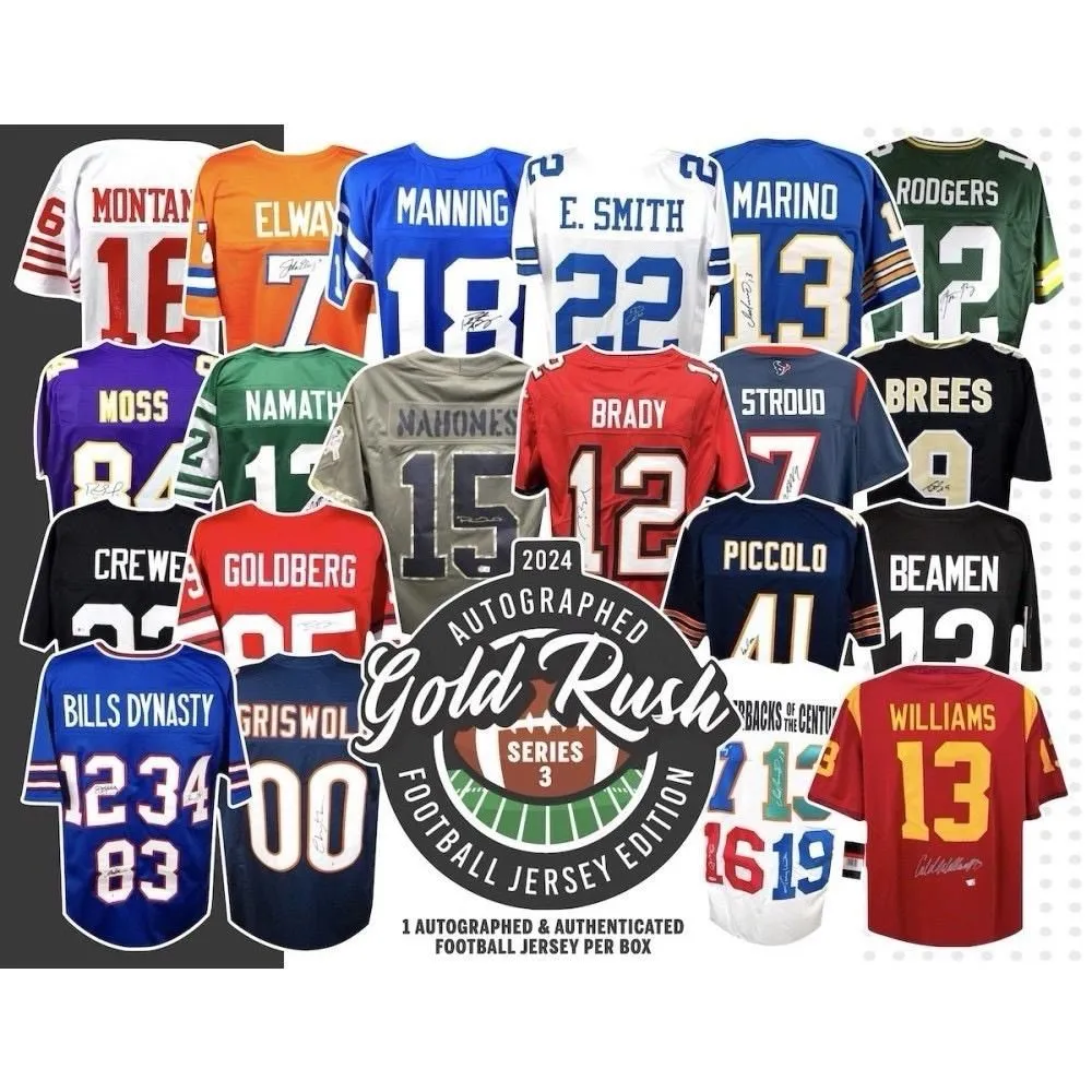 Product image for Gold Rush Autographed Football Jersey 2024 (Series 3)