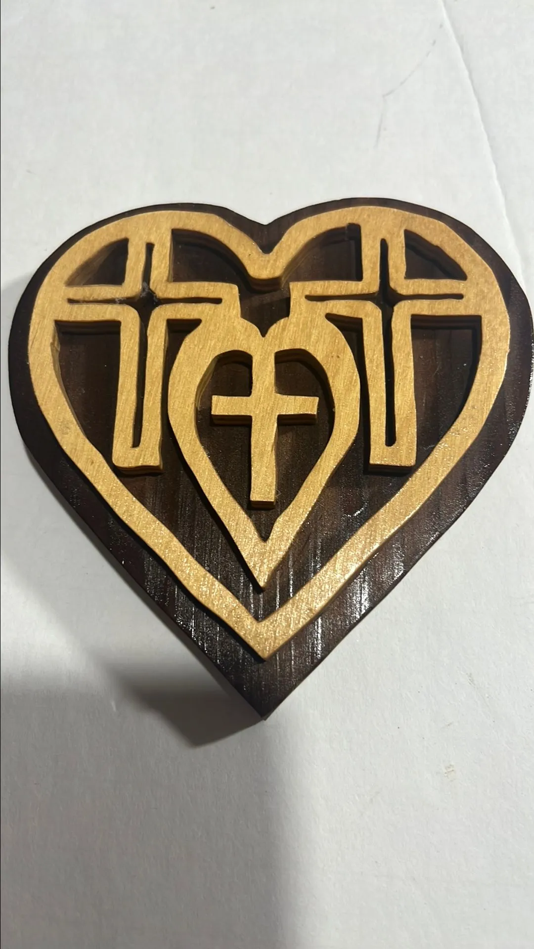 Product image for Wood carved cross wall decor