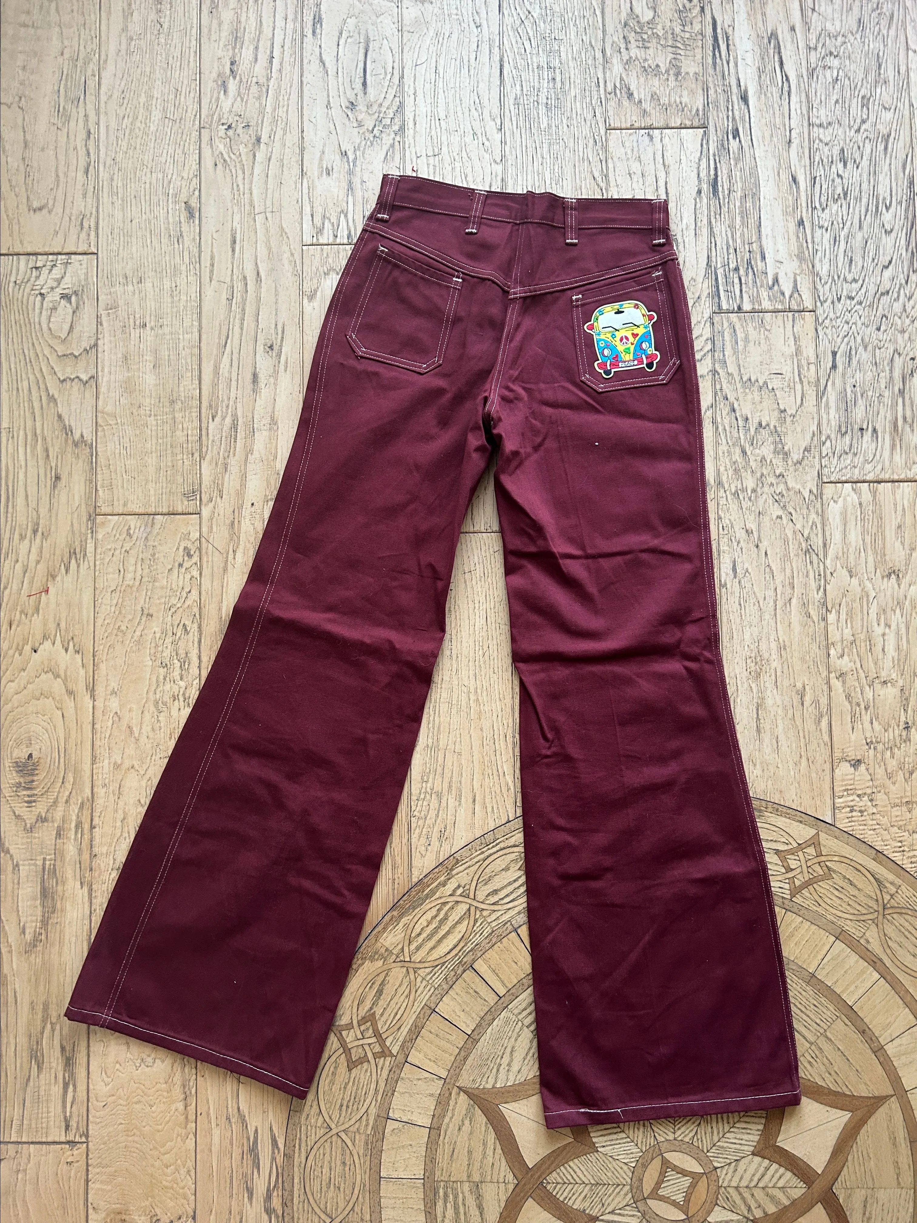 Product image for 71. 1970s ultra wide leg groovy bus pocket jeans