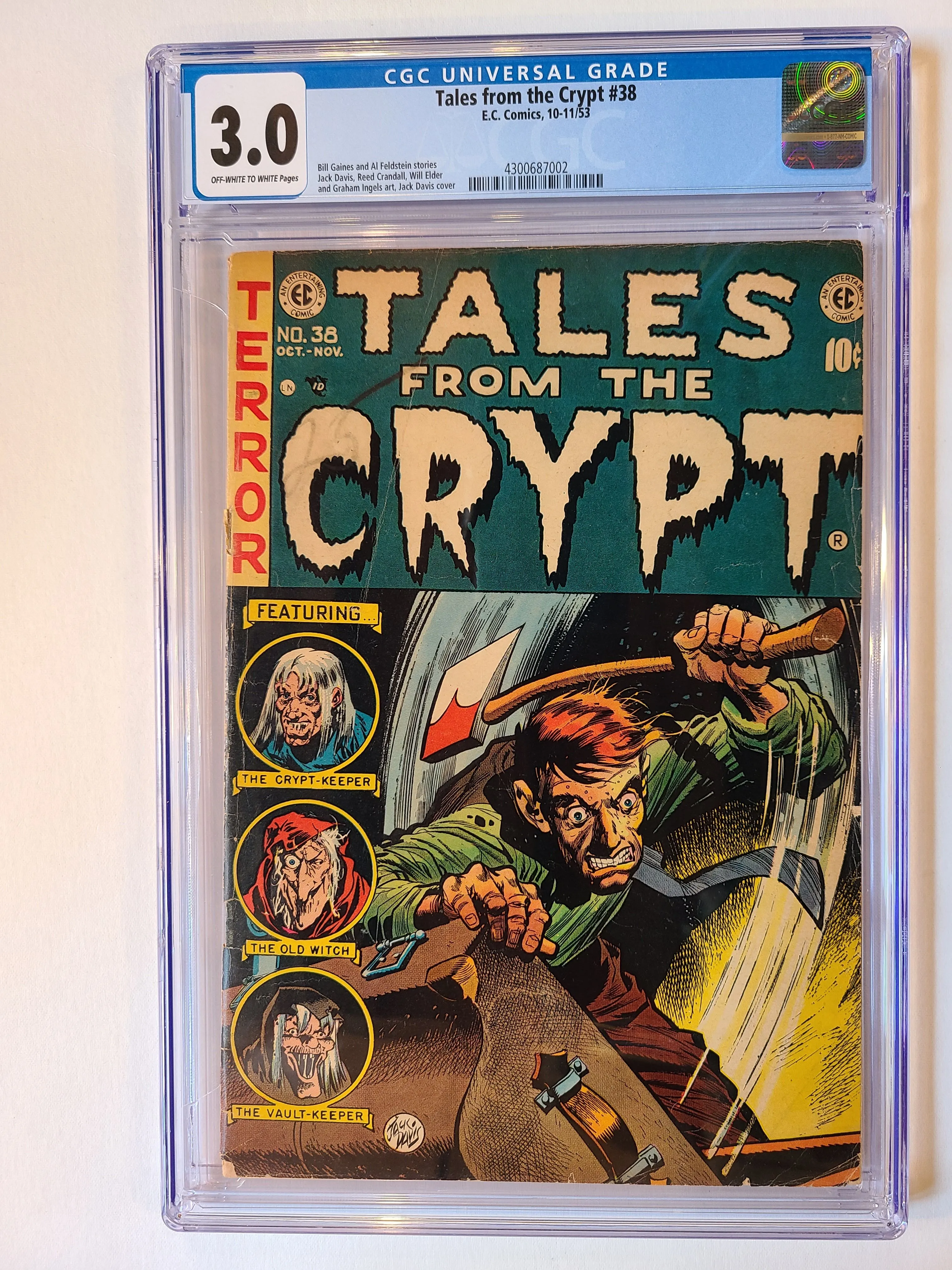 Product image for TALES FROM THE CRYPT # 38 EC 1953 CGC 3.0 JACK DAVIS AX COVER