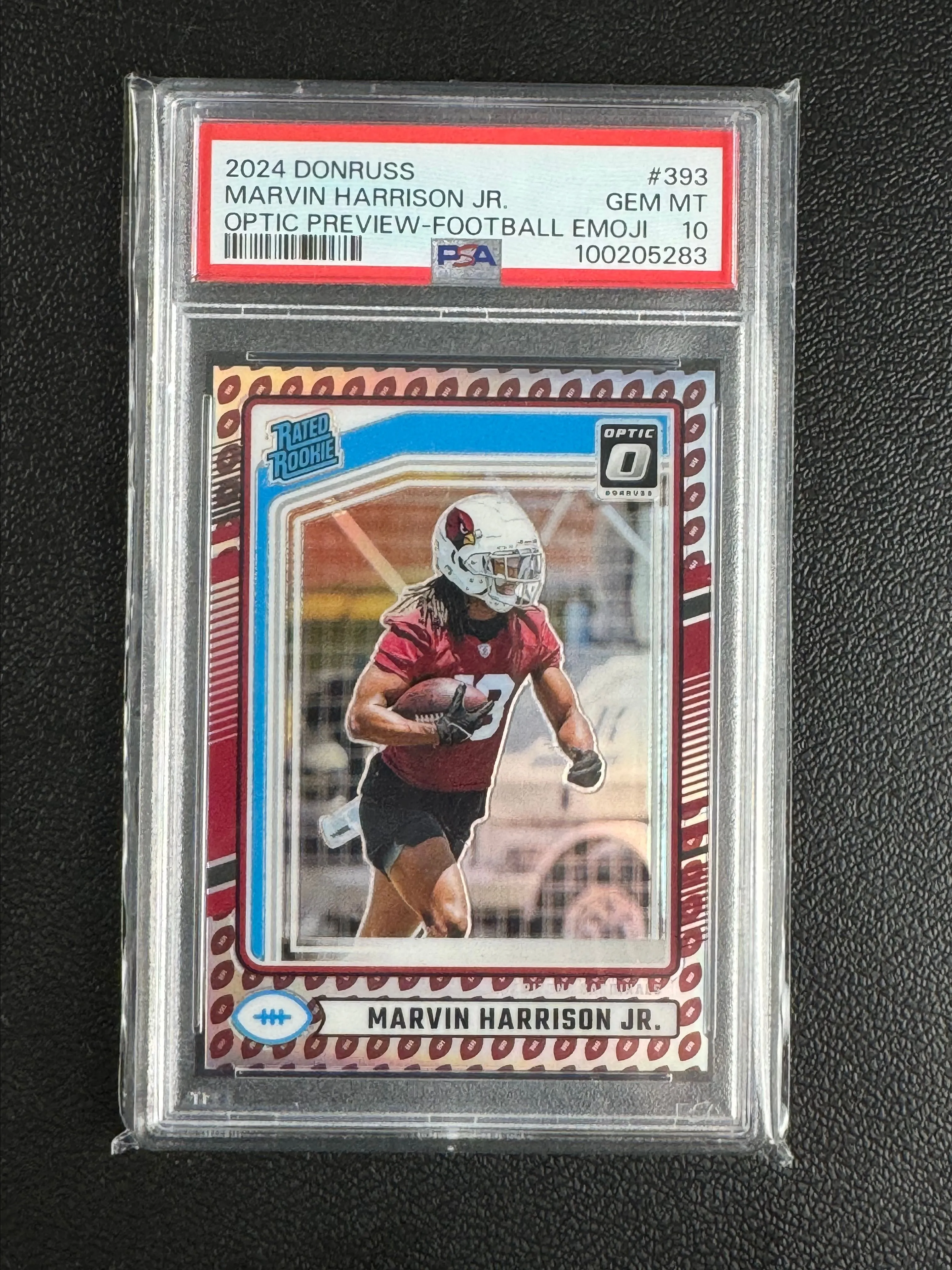 Product image for MARVIN HARRISON JR FOOTBALL EMOJI SSP PSA 10