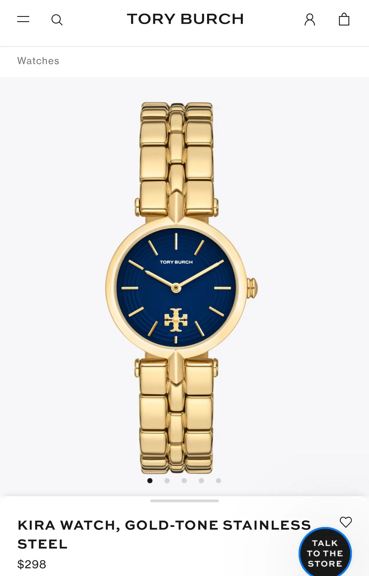 Product image for Tory Burch Women's Kira Gold-Tone Stainless Steel Bracelet Watch 30mm