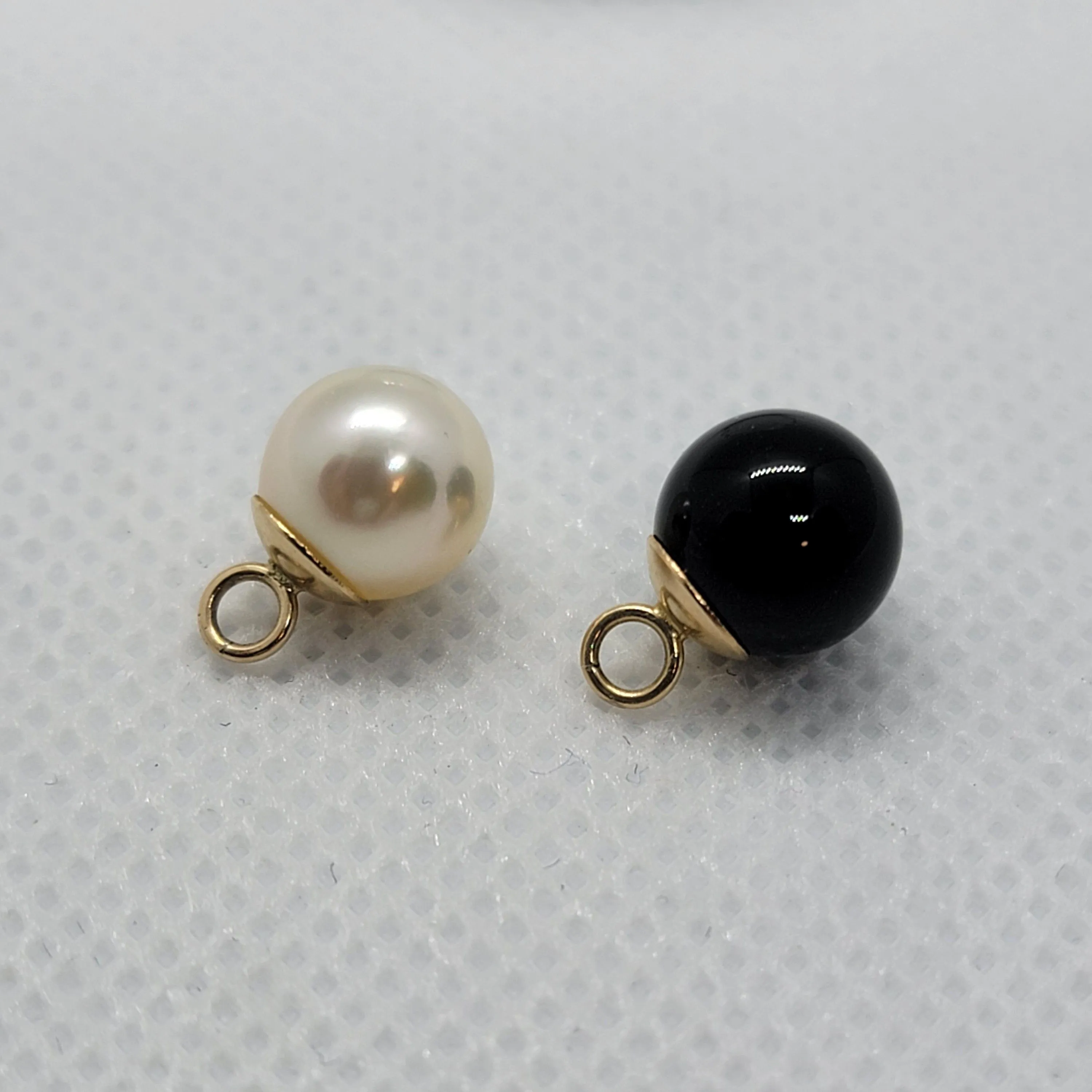 Product image for 2 > 14K Charms  ✨️Pearl & Black Onyx✨️