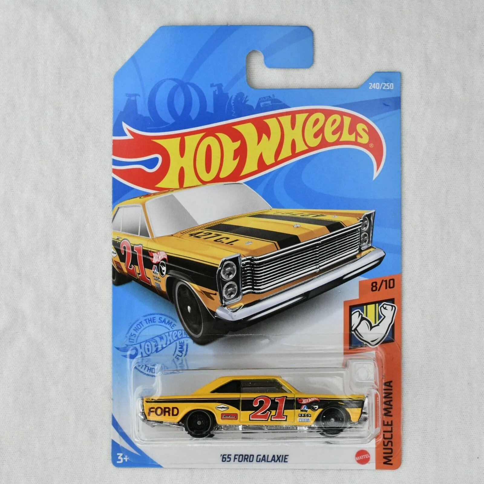 Product image for 2021 Hot Wheels Yellow 1965 Ford Galaxie "Treasure Hunt" 