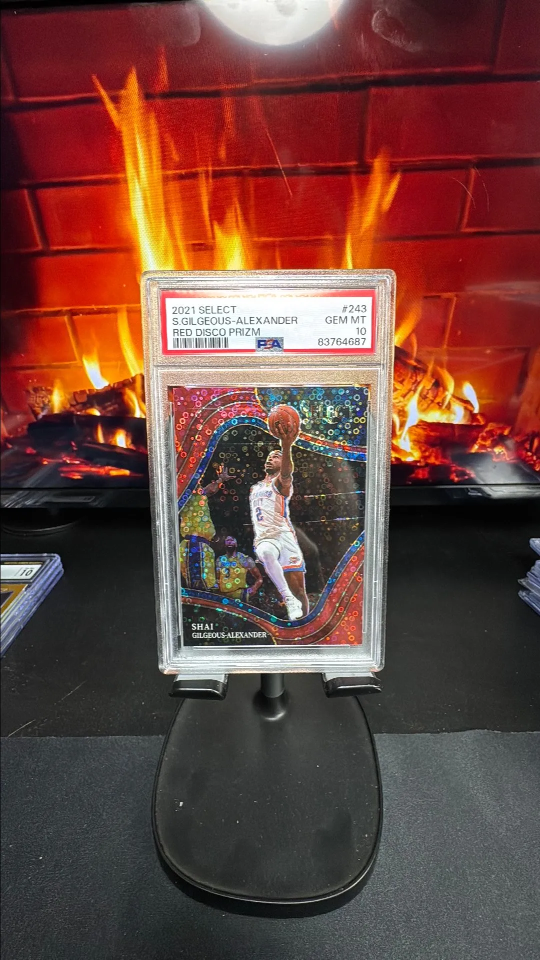 Product image for 2021 Select Shai Gilgeous Alexander SGA Red Disco Prizm PSA 10 numbered /49 * Thunder