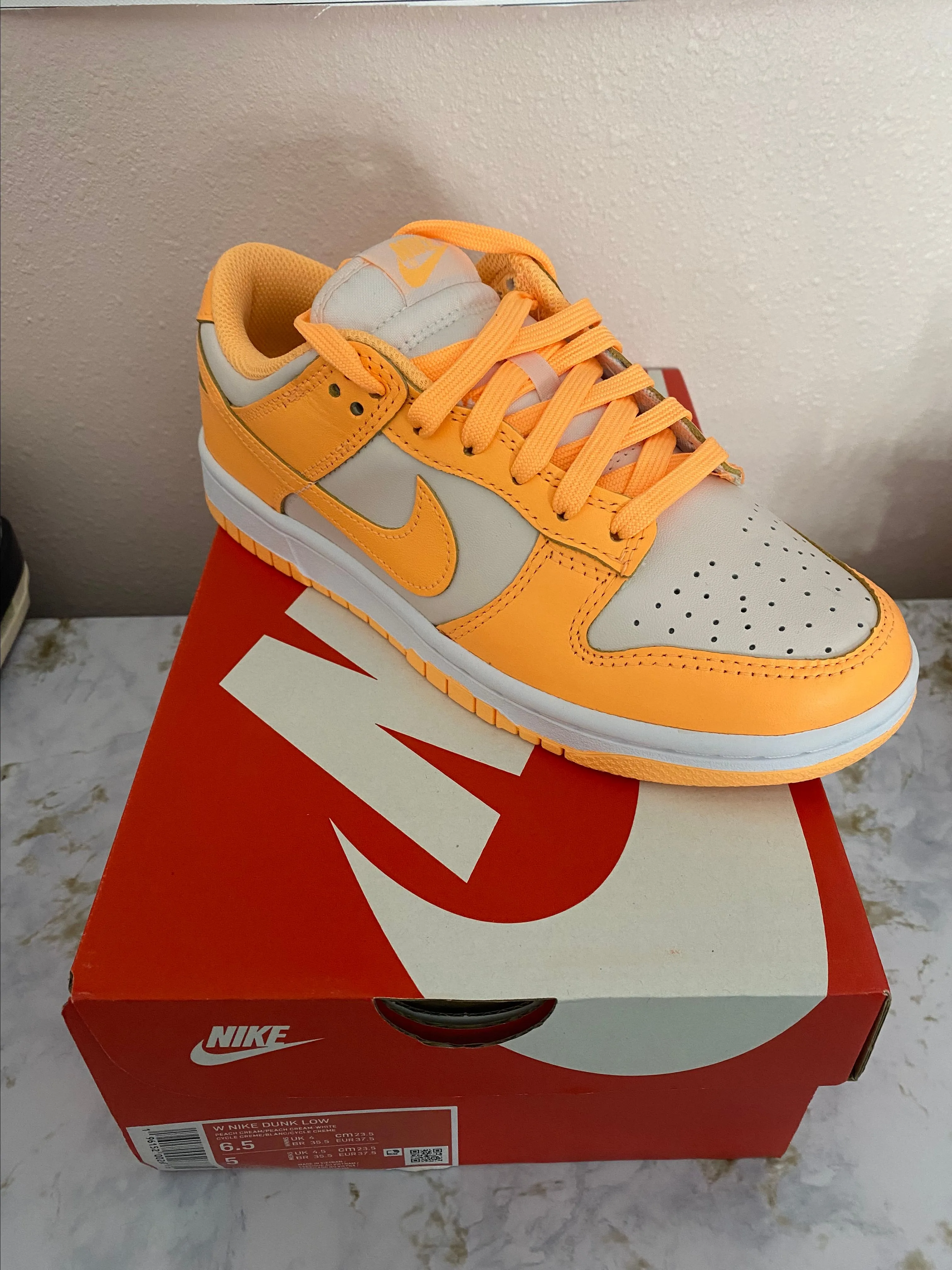 Product image for Size 6.5 women’s Nike dunk peach cream