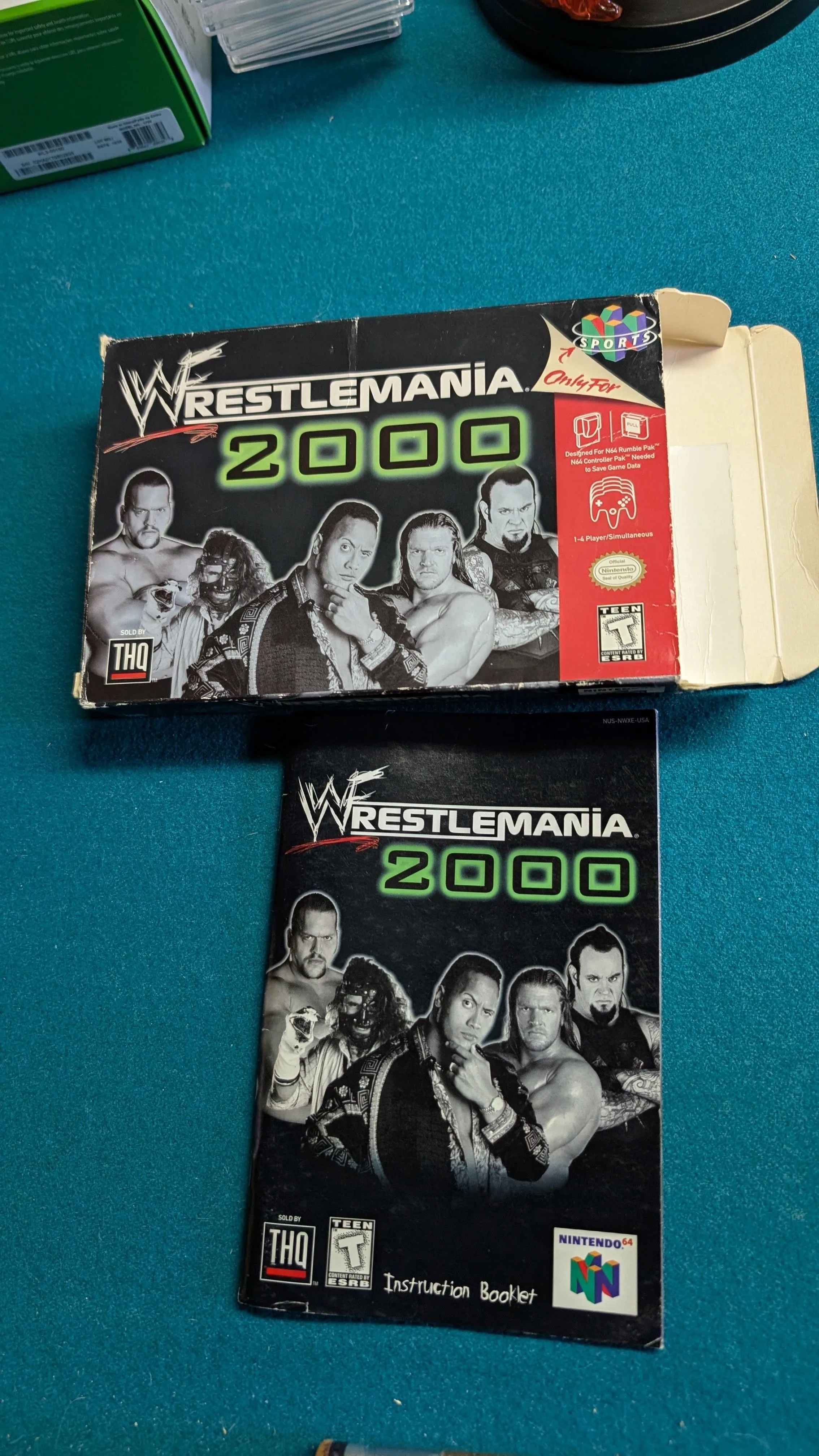 Product image for N64 WrestleMania box and manual only