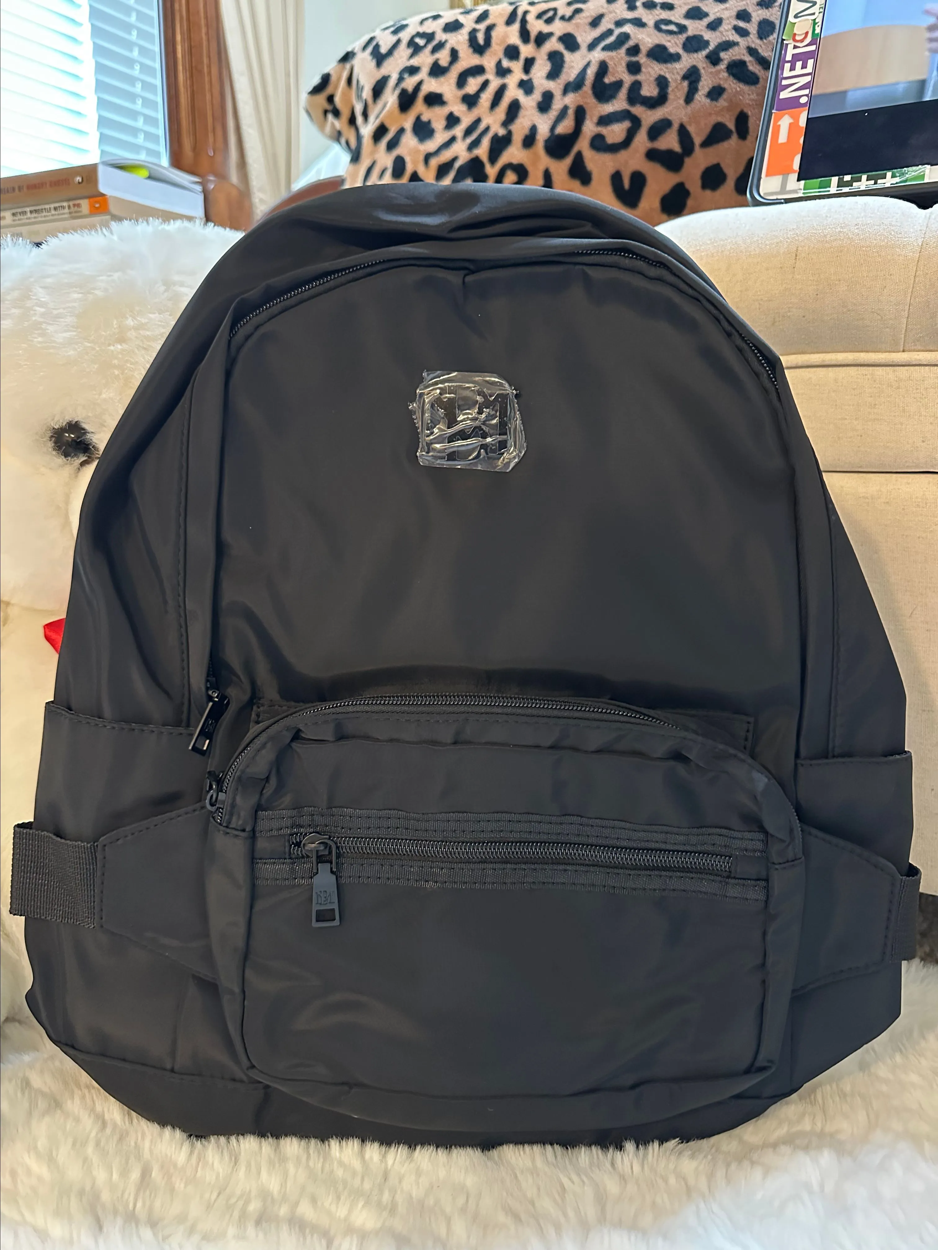Product image for 312. NEW! Beautiful Badgley Mischka nylon backpack with detachable pocket or Fanny pack color black