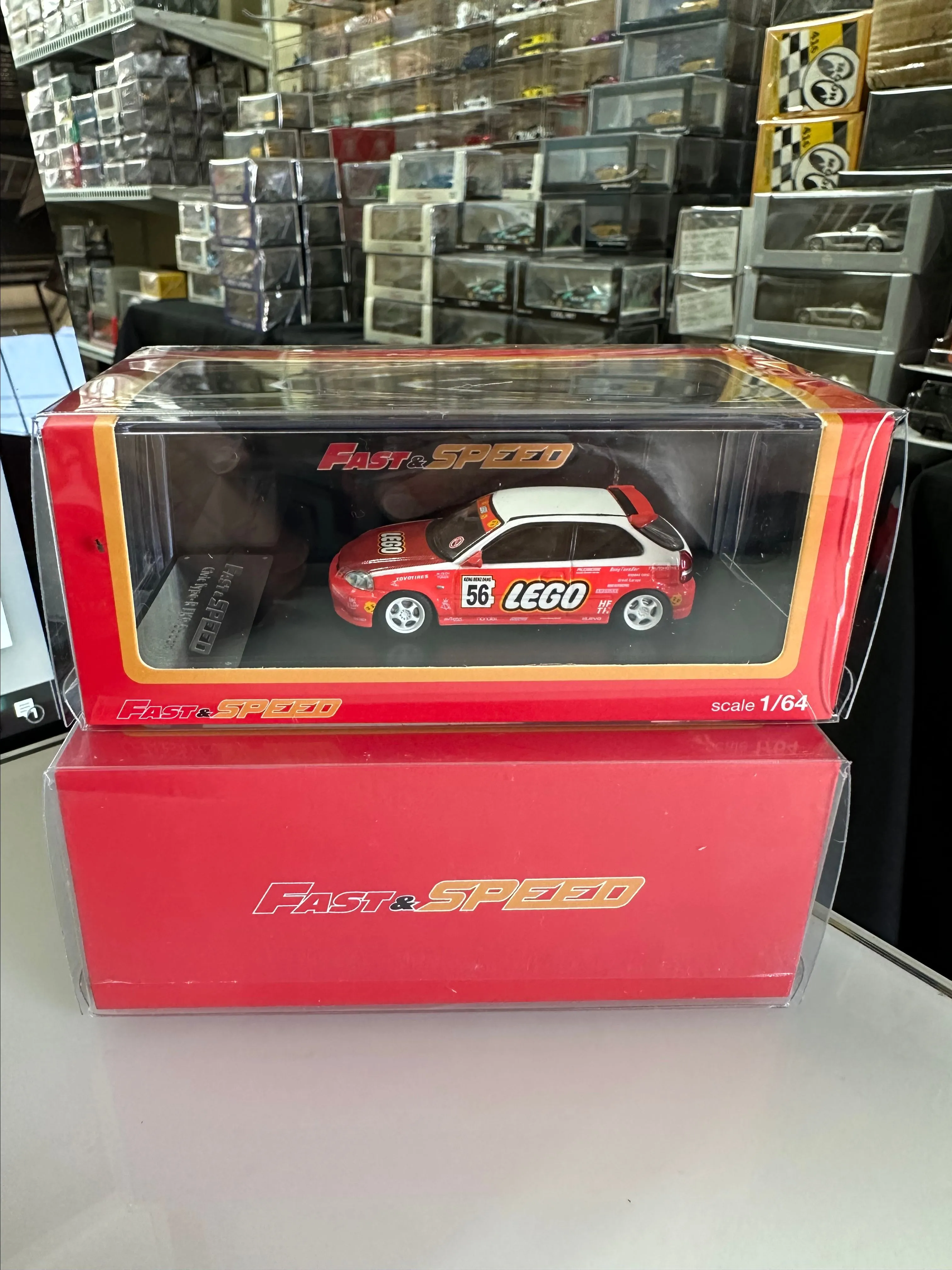 Product image for HONDA CIVIC TYPE R MK1 EK9 SPOON LEGO LIVERY 1/64 DIECAST CAR BY FAST SPEED FS