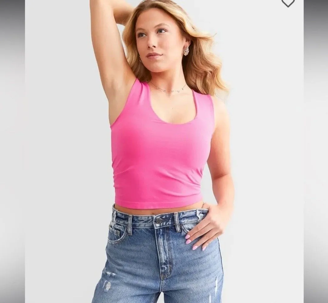 Product image for 14.FREE PEOPLE CLEAN LINES CAMI PINK SIZE M/L  NWOT 