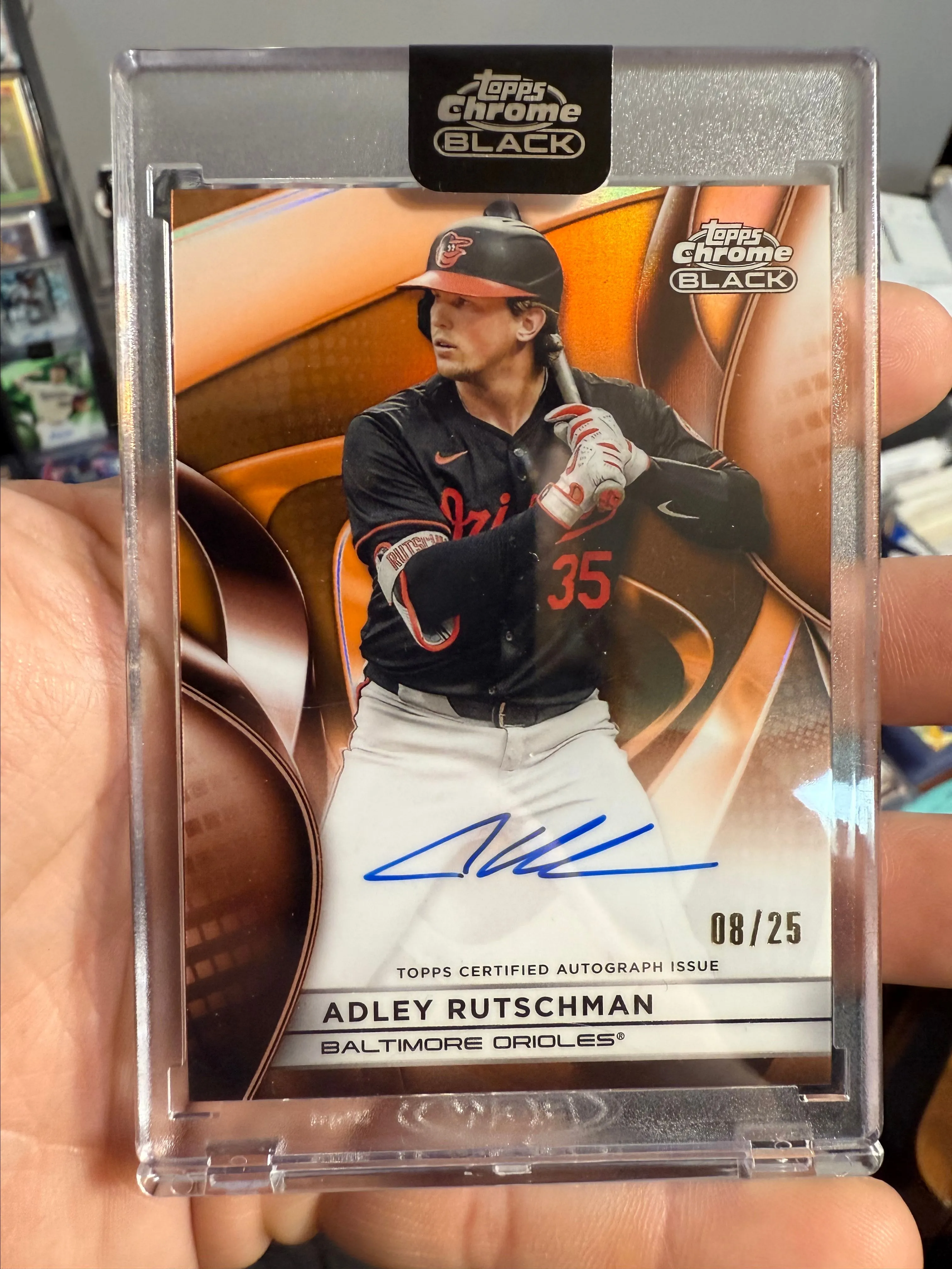Product image for Adley Rutschman Chrome Black Orange Auto /25