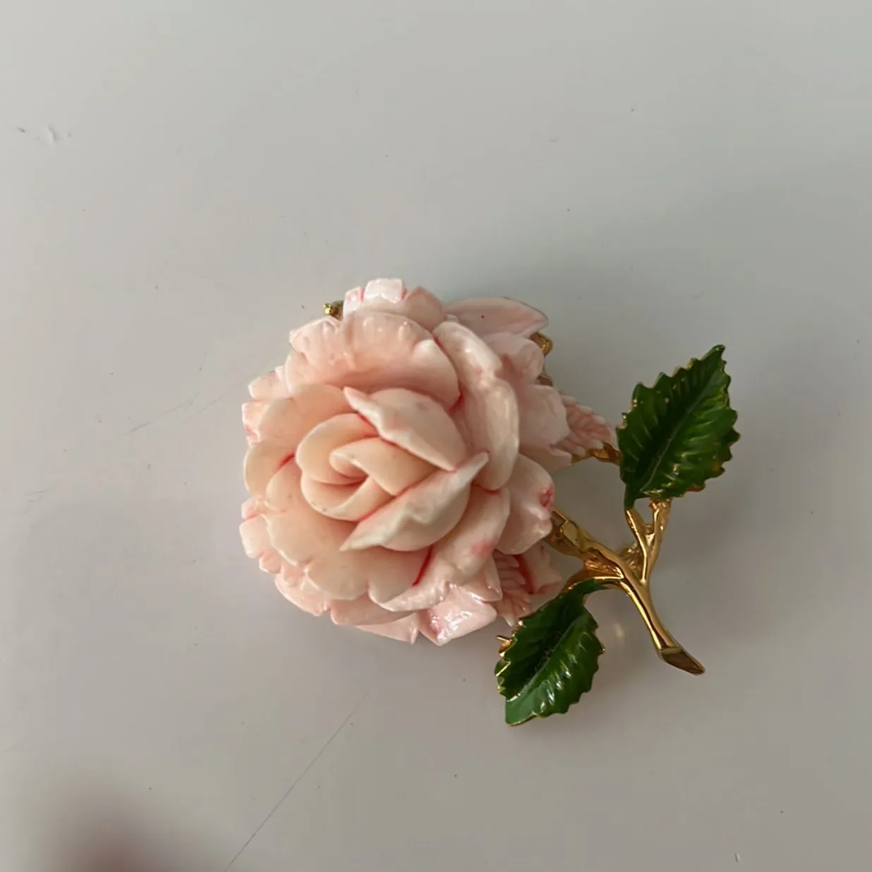 Product image for 6. Gold Tone Pink Rose Brooch