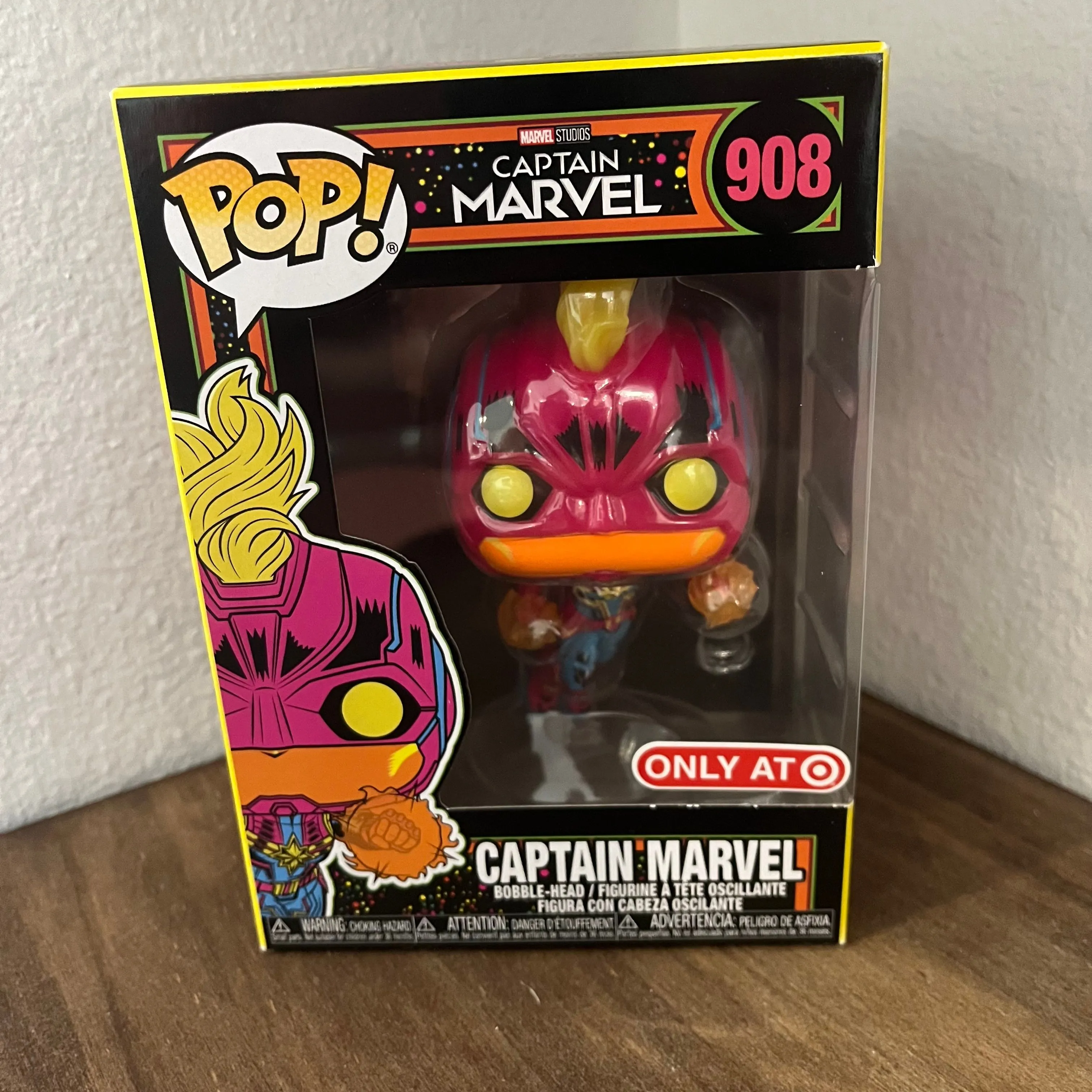 Product image for Funko Pop Captain Marvel Black Light 908 Target Exclusive New Infinity Saga