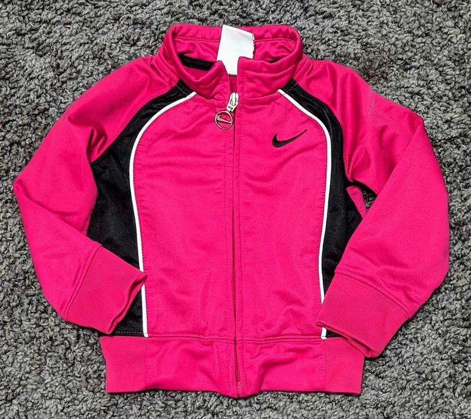 Product image for Girls 2T Nike pink and black lightweight zip up