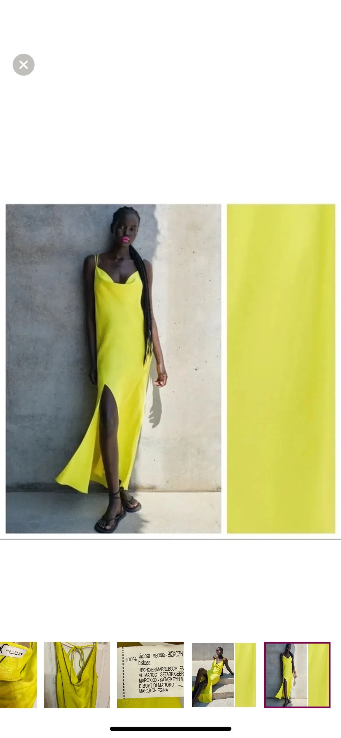 Product image for Zara Lime Green Satin Effect Multi-Position Strap Maxi Dress size XS NWT