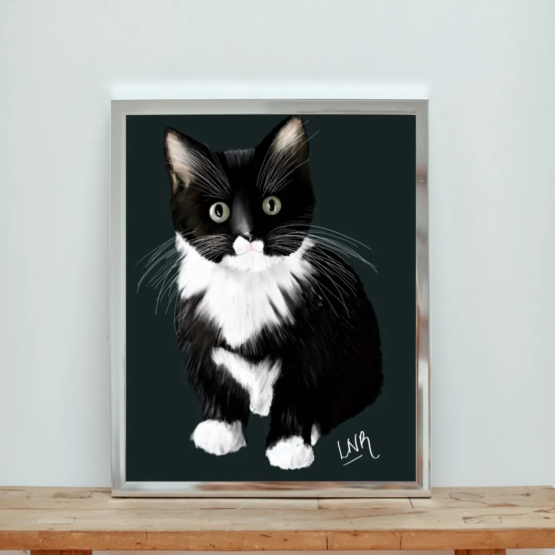 Product image for Pet portrait - black and white kitten