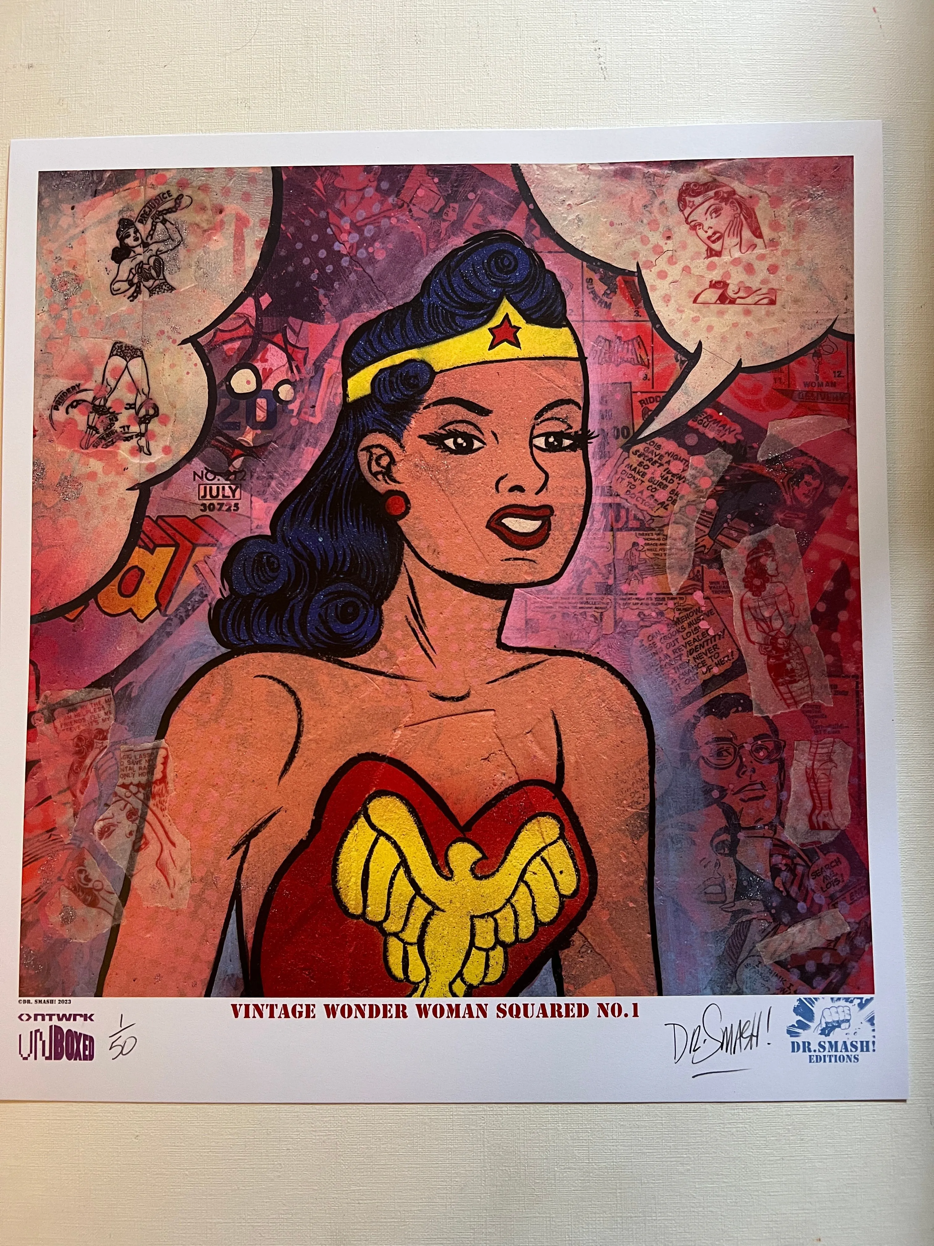 Product image for Vintage Wonder Woman NTWRK Unboxed print