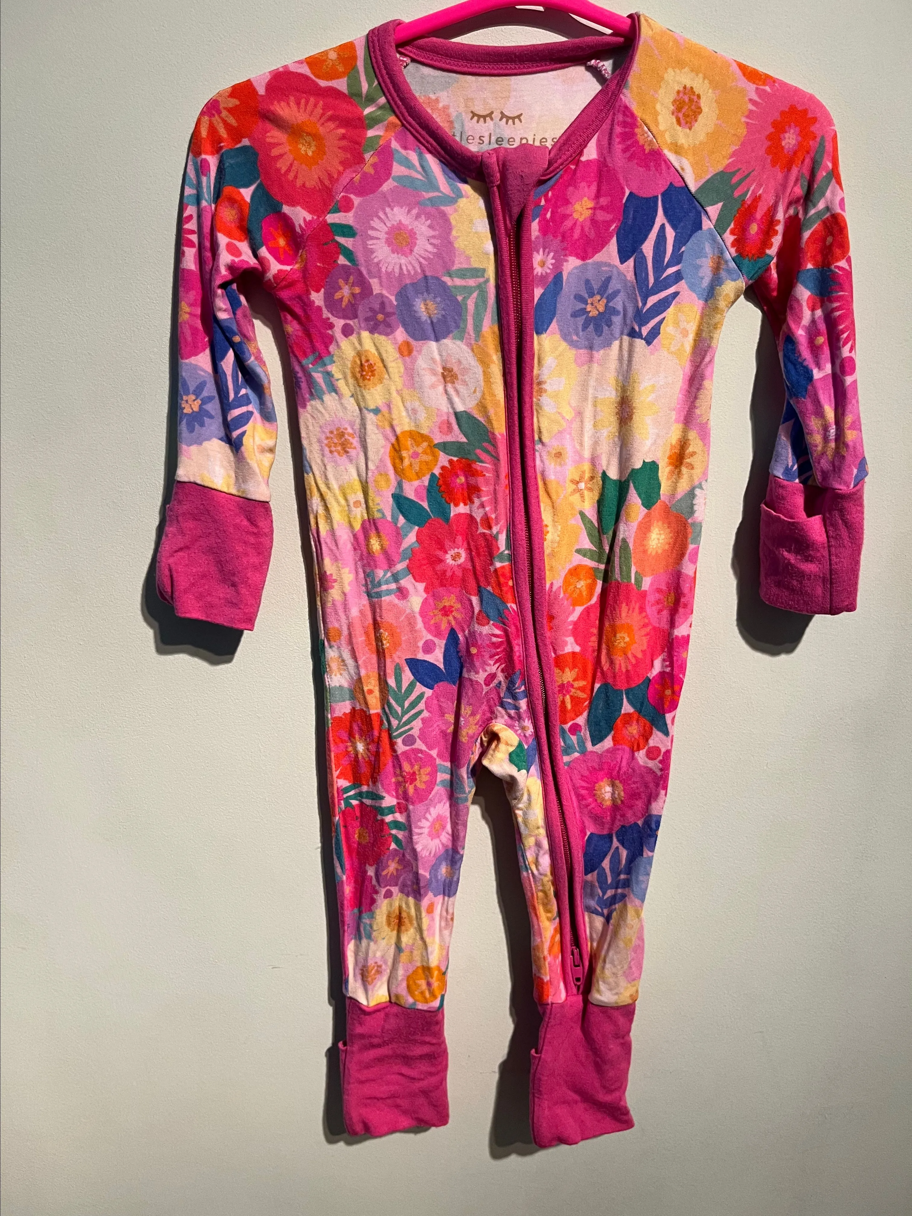 Product image for Little sleepies flowers 0-3m