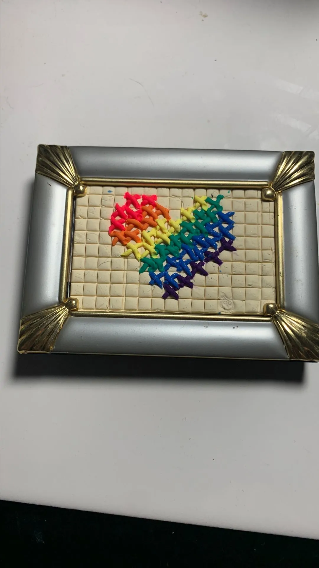 Product image for Cross-stitched polymer clay heart