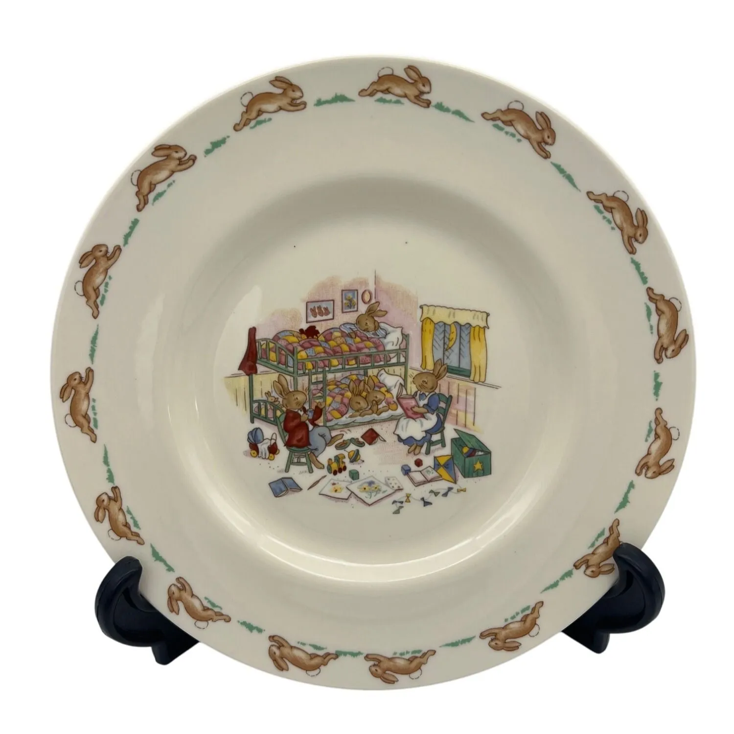 Product image for Royal Doulton Bunnykins Bedtime Bunnies 8" Plate Fine Bone China England 1980s
