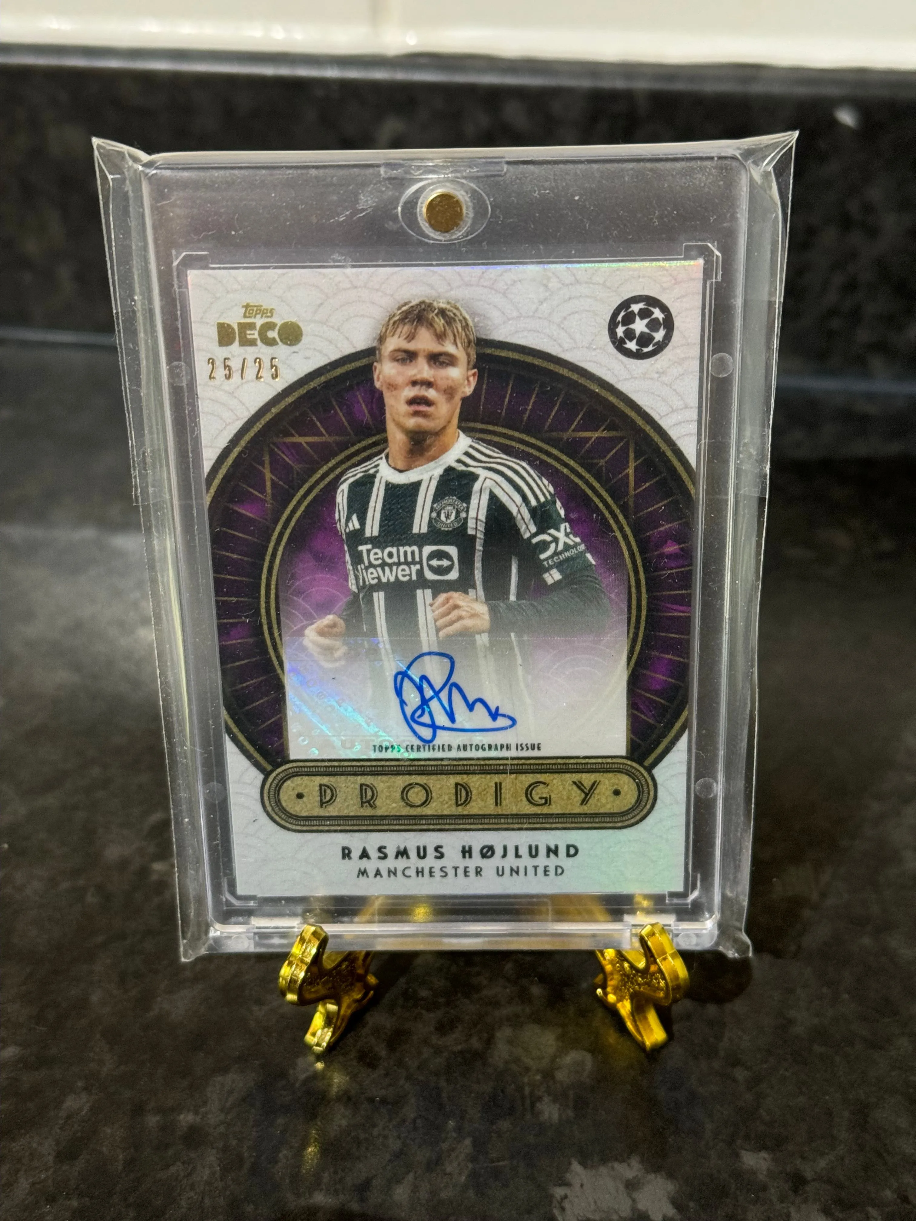 Product image for 2023 Rasmus Hojlund Topps Deco Prodigy Auto /25 Final Print