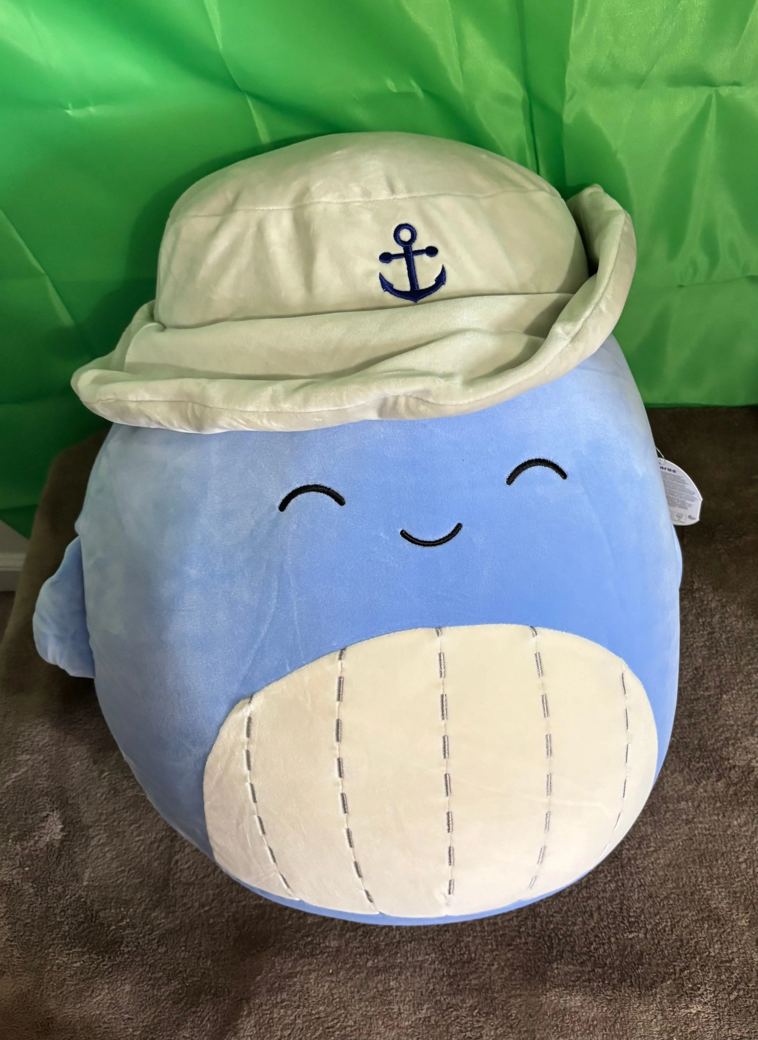 Product image for NEW - Squishmallows 16” Samir The Blue Whale With Sailor Hat Christmas 2024 NWT