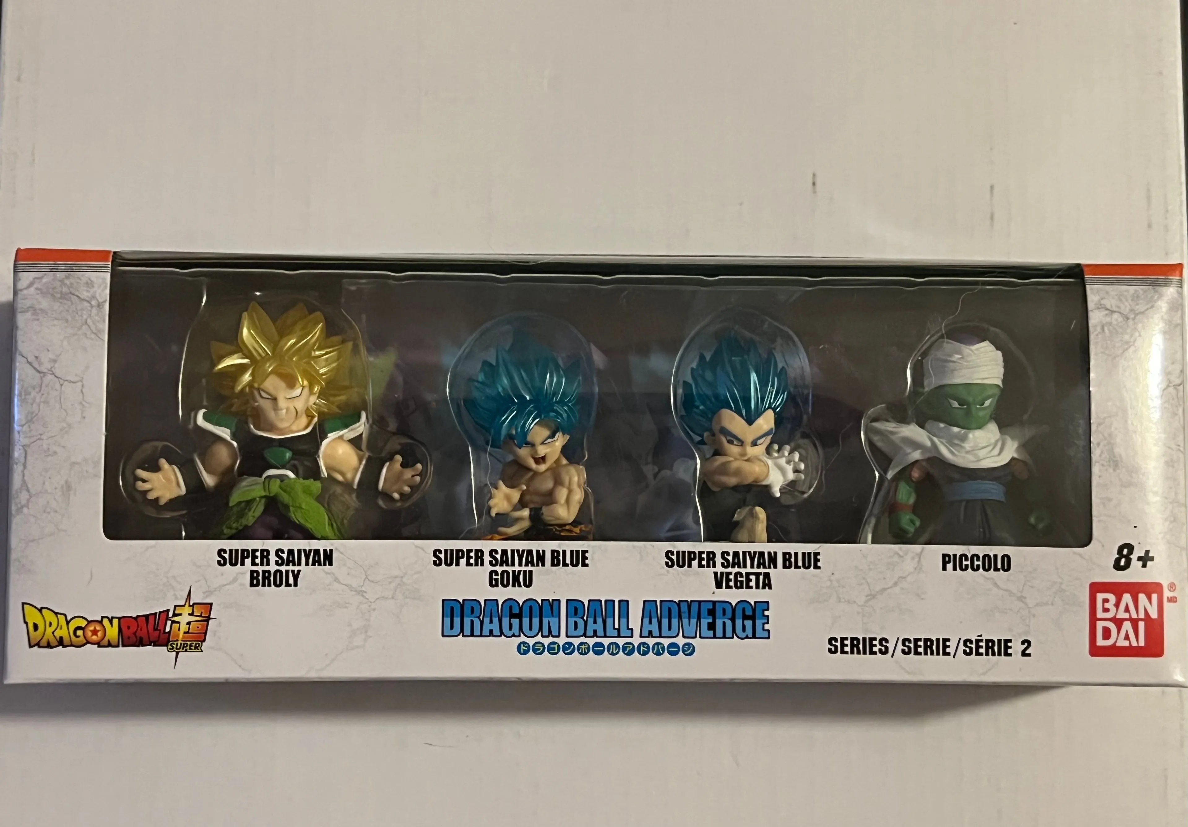 Product image for Bandai Dragon Ball Adverge Super Saiyan Blue Goku Vegeta Piccolo SS Broly 4 Pack