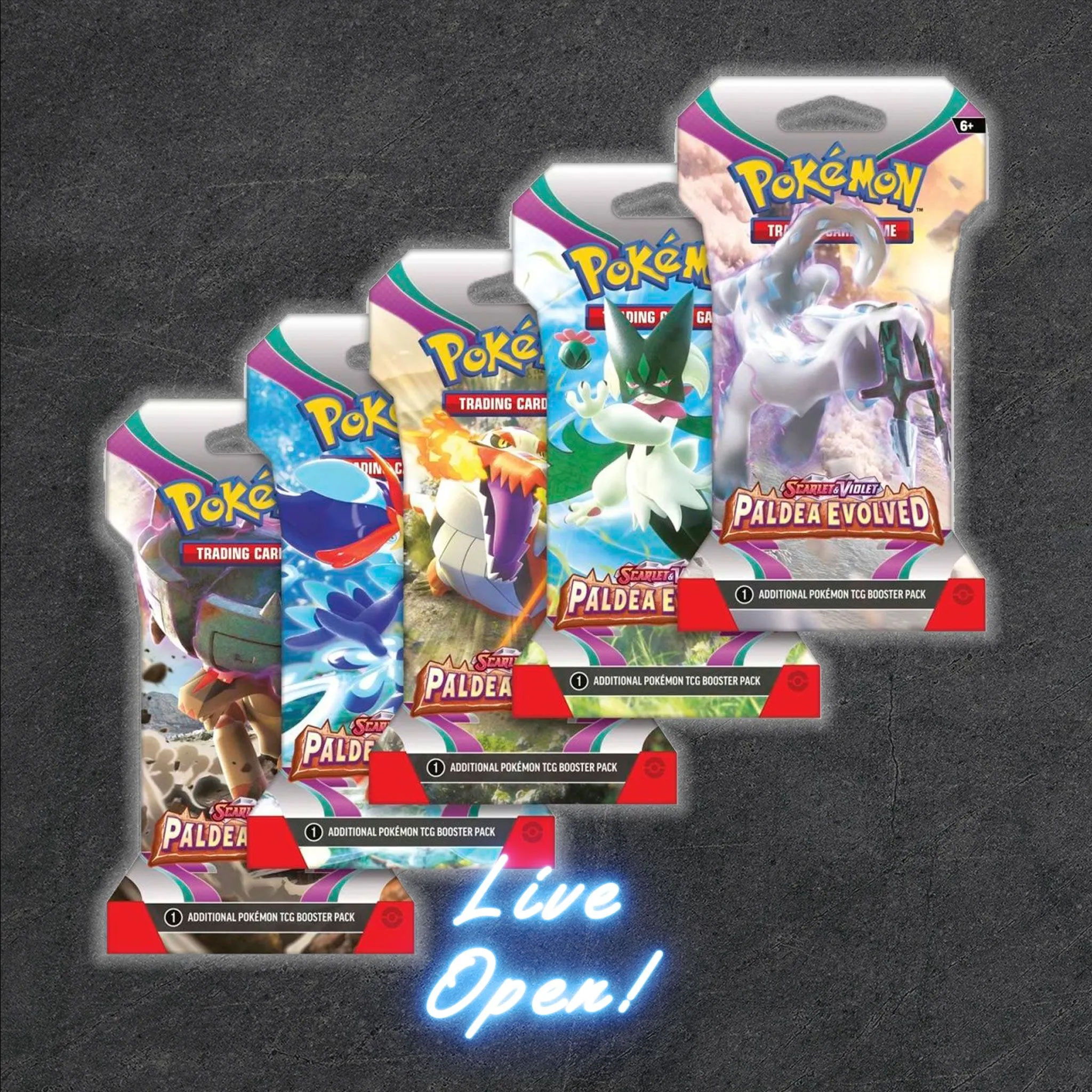 Product image for Pokémon Paldea Evolved Sleeved Booster Pack (Live Open)