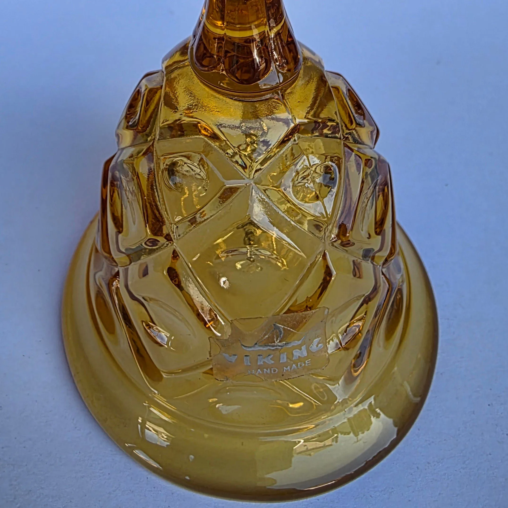 Product image for Amber Fenton glass bell 