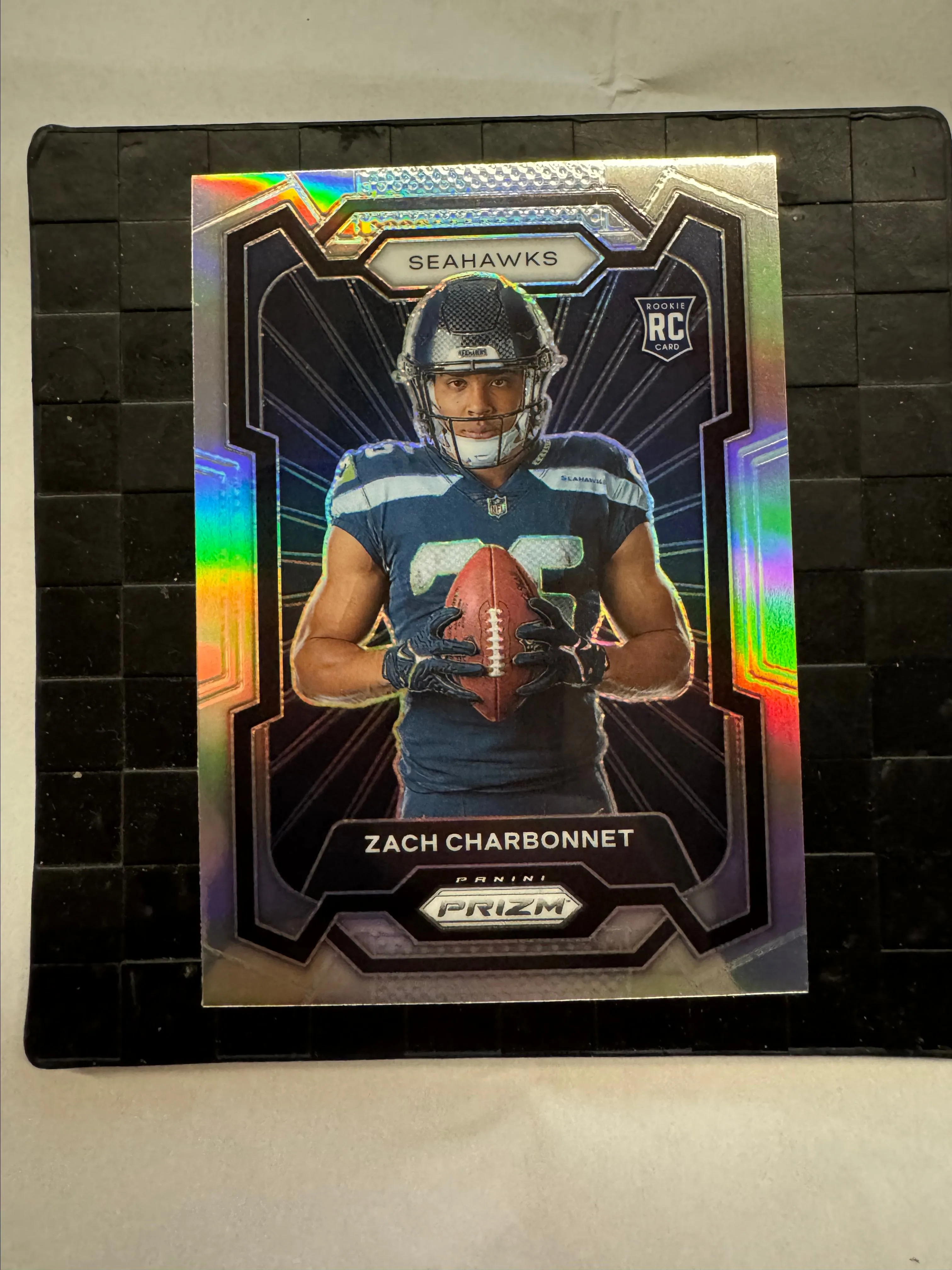 Product image for 2023 Panini Prizm Zach Charbonnet RC Silver Prizm Variation Seattle Seahawks