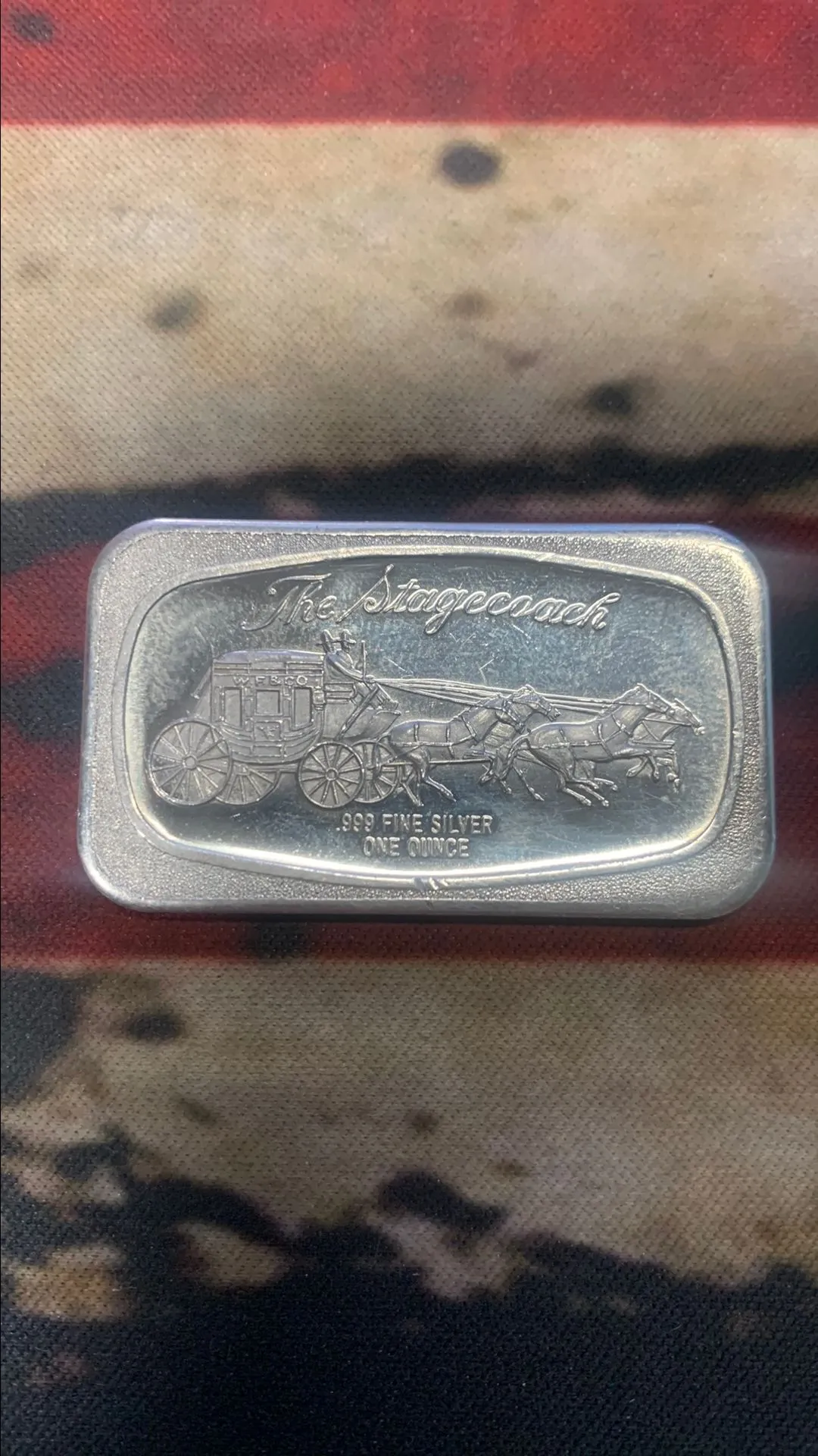 Product image for 1970's 1 oz Silver Bar - Stagecoach bar 1 oz .999 silver