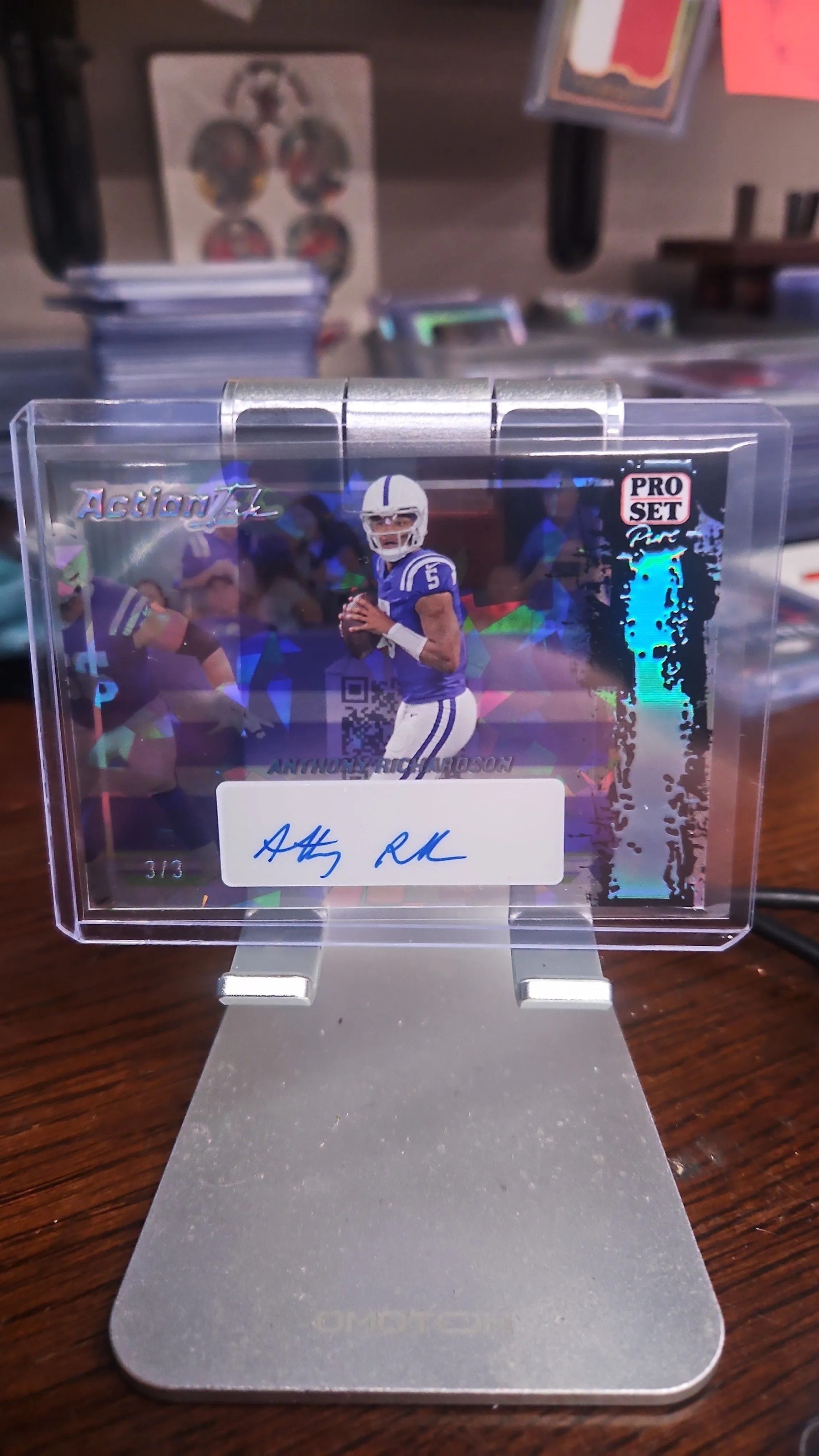 Product image for Anthony Richardson Rookie Auto #d 3/3..2]23 Pro Set Action Ink....Colts