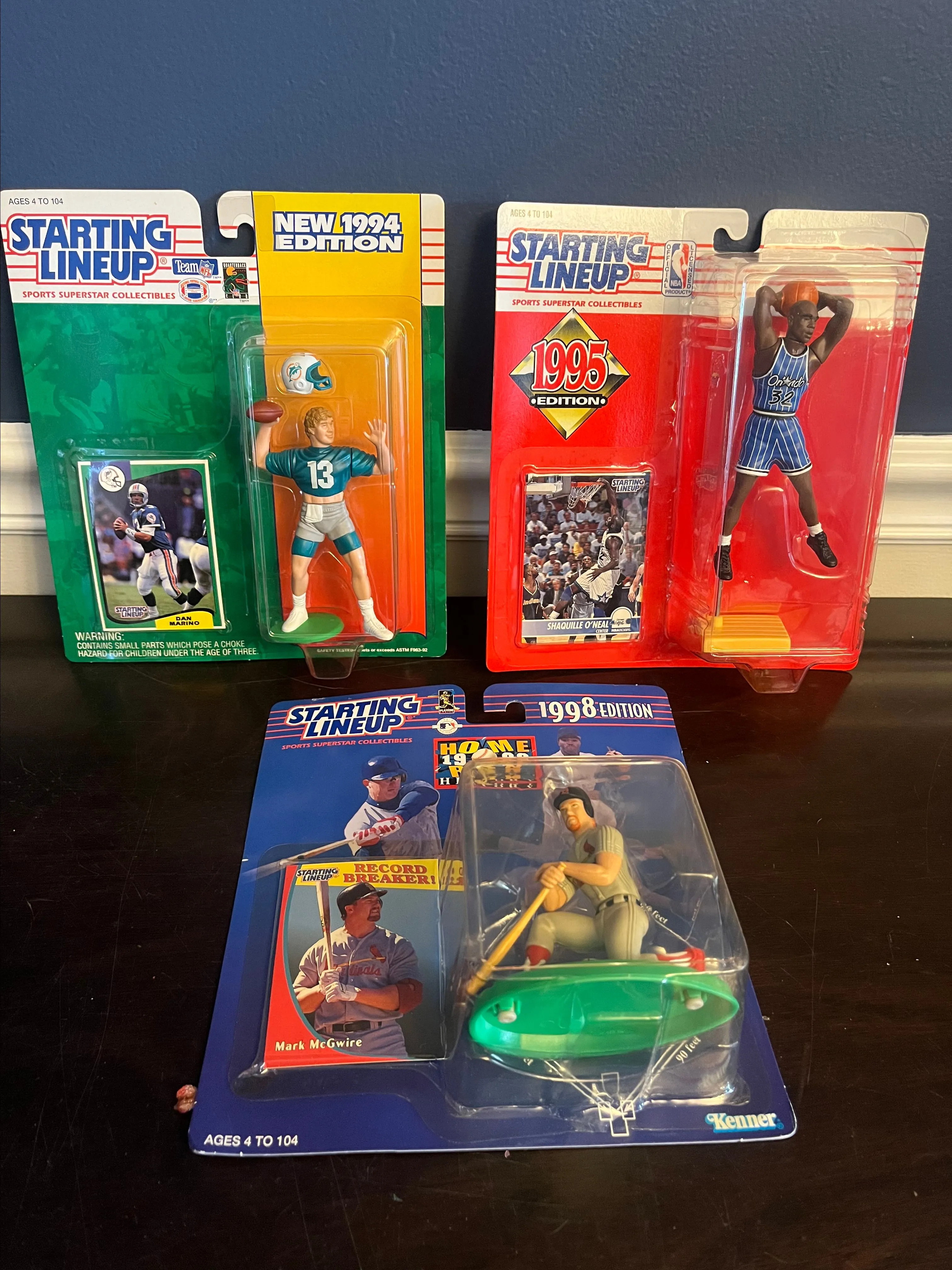 Product image for LOT OF 3 - Starting Lineup Sports Collectible Figures - Never Opened - Marino, McGwire, & Shaq