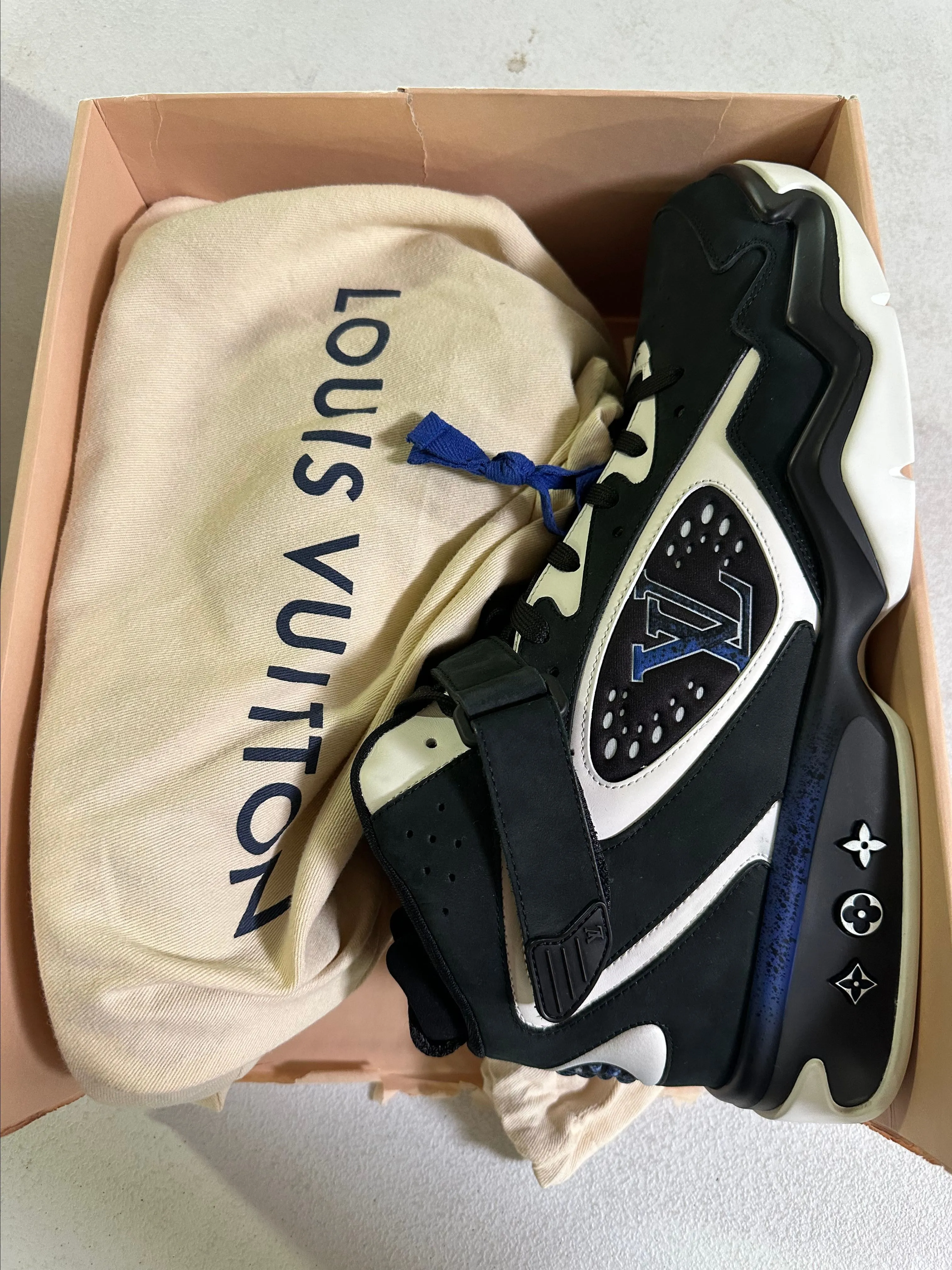 Product image for Louis Vuitton LV Trainer 2 Black White Blue Sneakers 12