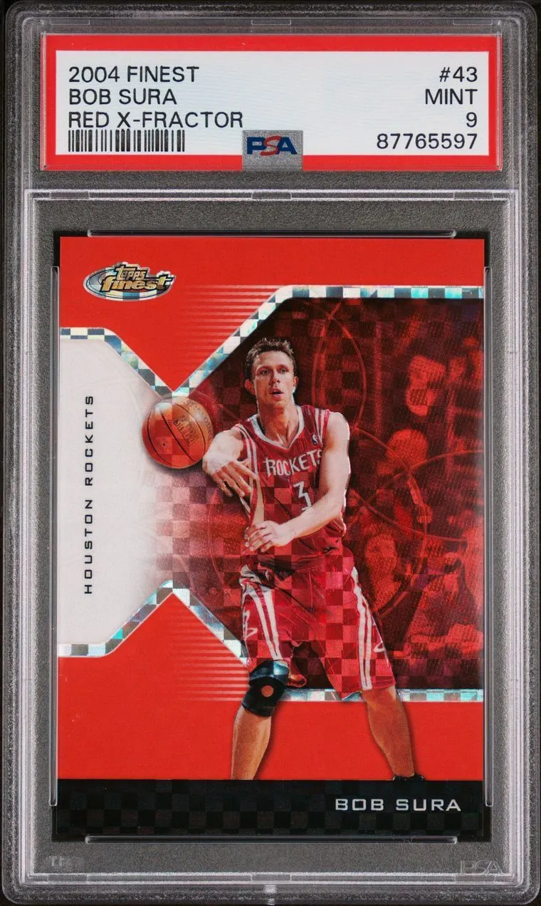Product image for Bob Sura 2004 Topps Finest #43 Red X-fractor 82/99 PSA 9 Mint POP 1 & 0 Higher 
