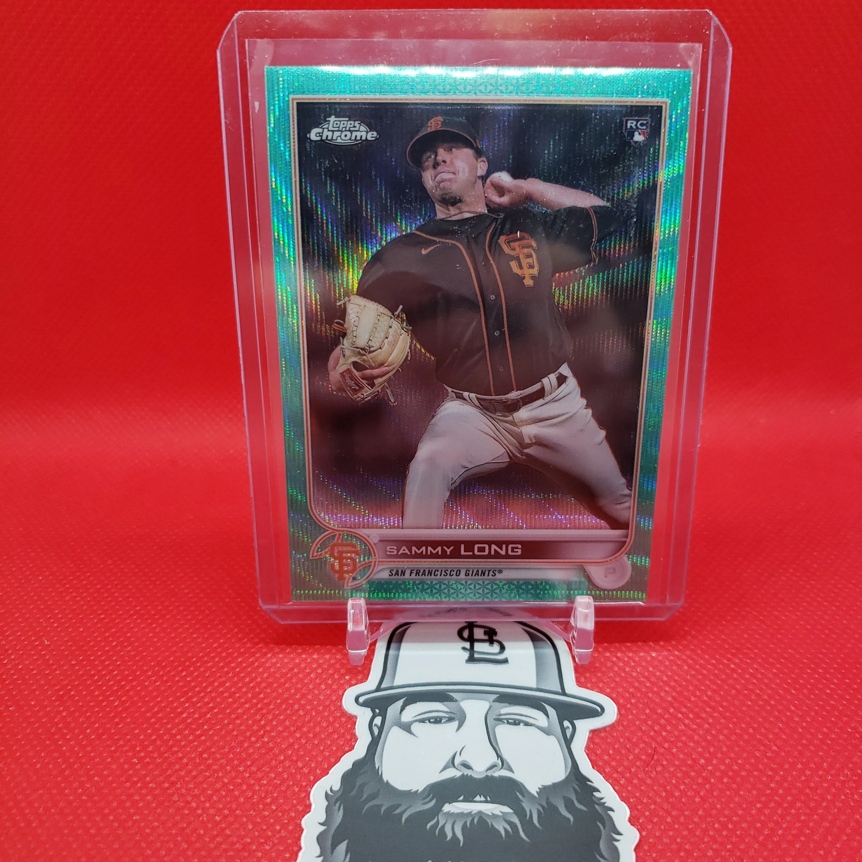 Product image for 2022 Topps chrome Sammy Long RC aqua wave /199 SF