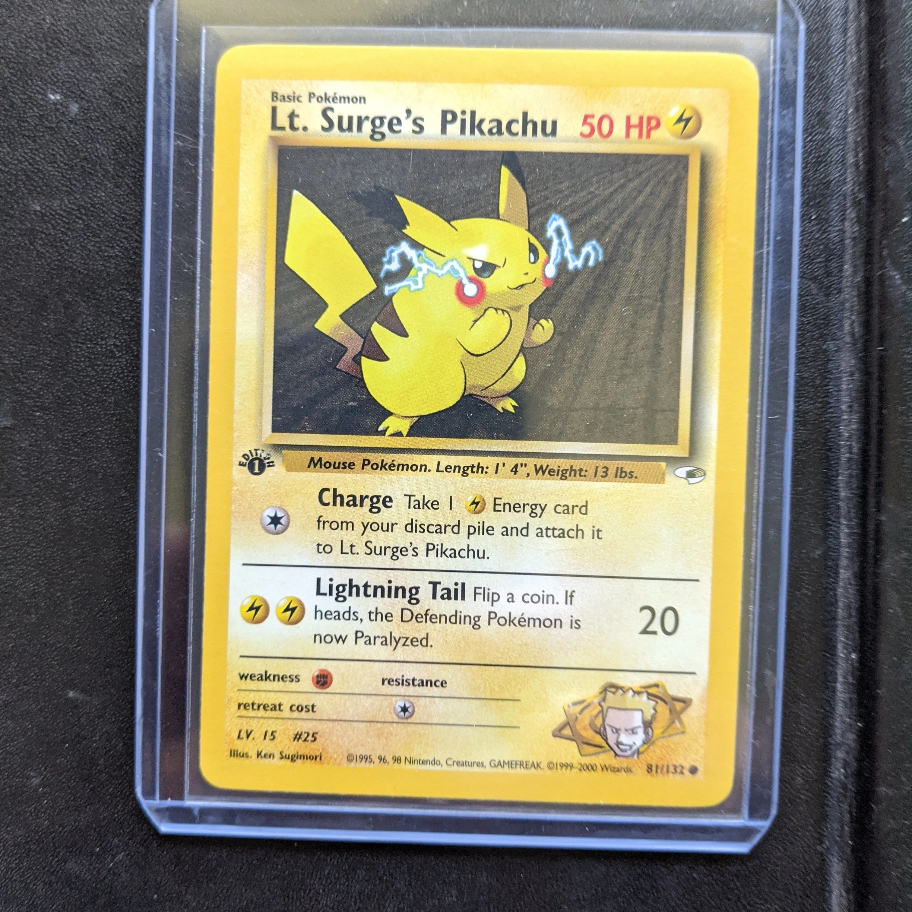 Product image for 2000 Pokemon Lt. Surge's Pikachu Gym Heroes - Base - 1st Edition #81