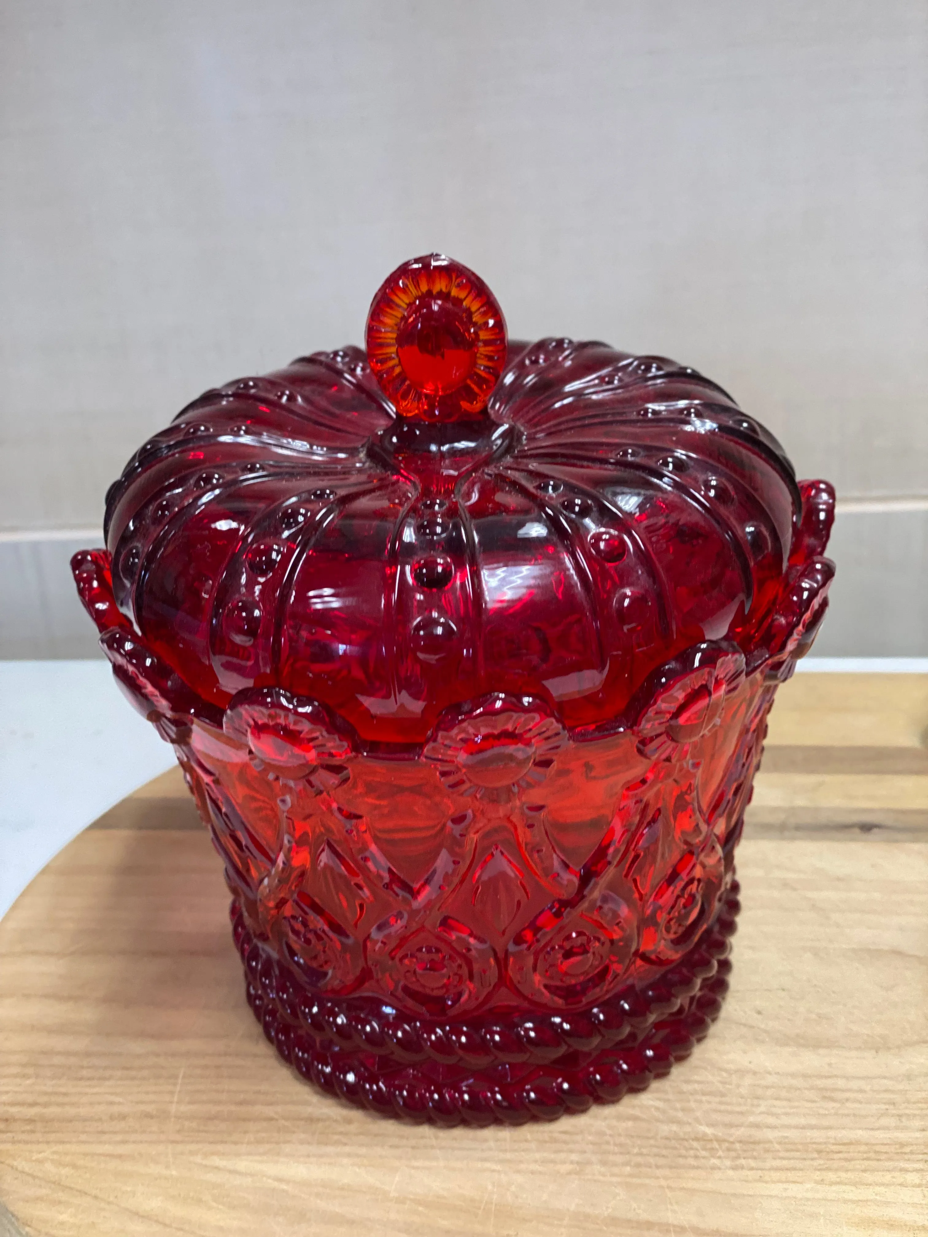 Product image for Vintage Red Fenton Fostoria Hapsburg