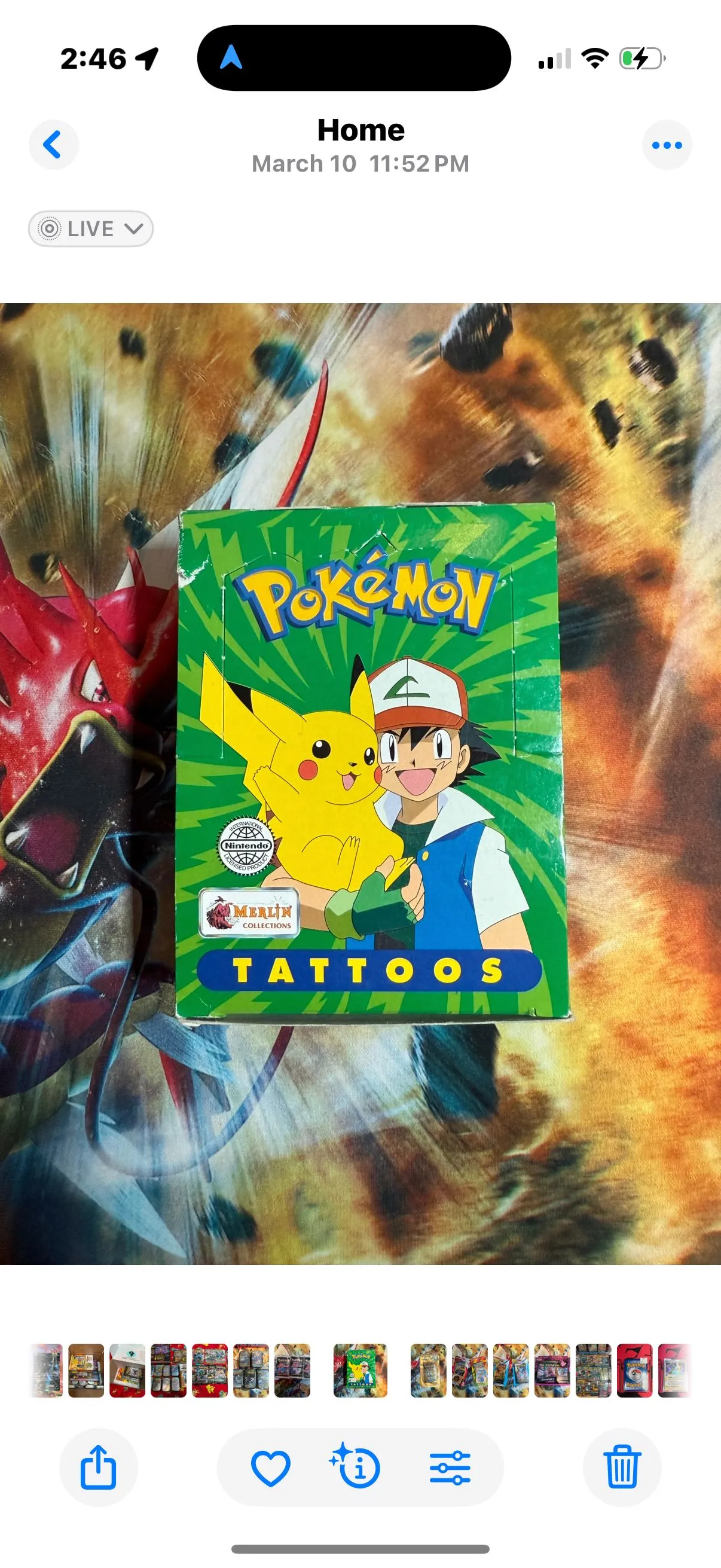 Product image for Green BOX 50 packs MERLIN POCKETS POKEMON TATTOOS COLLECTION 2000 NINTENDO