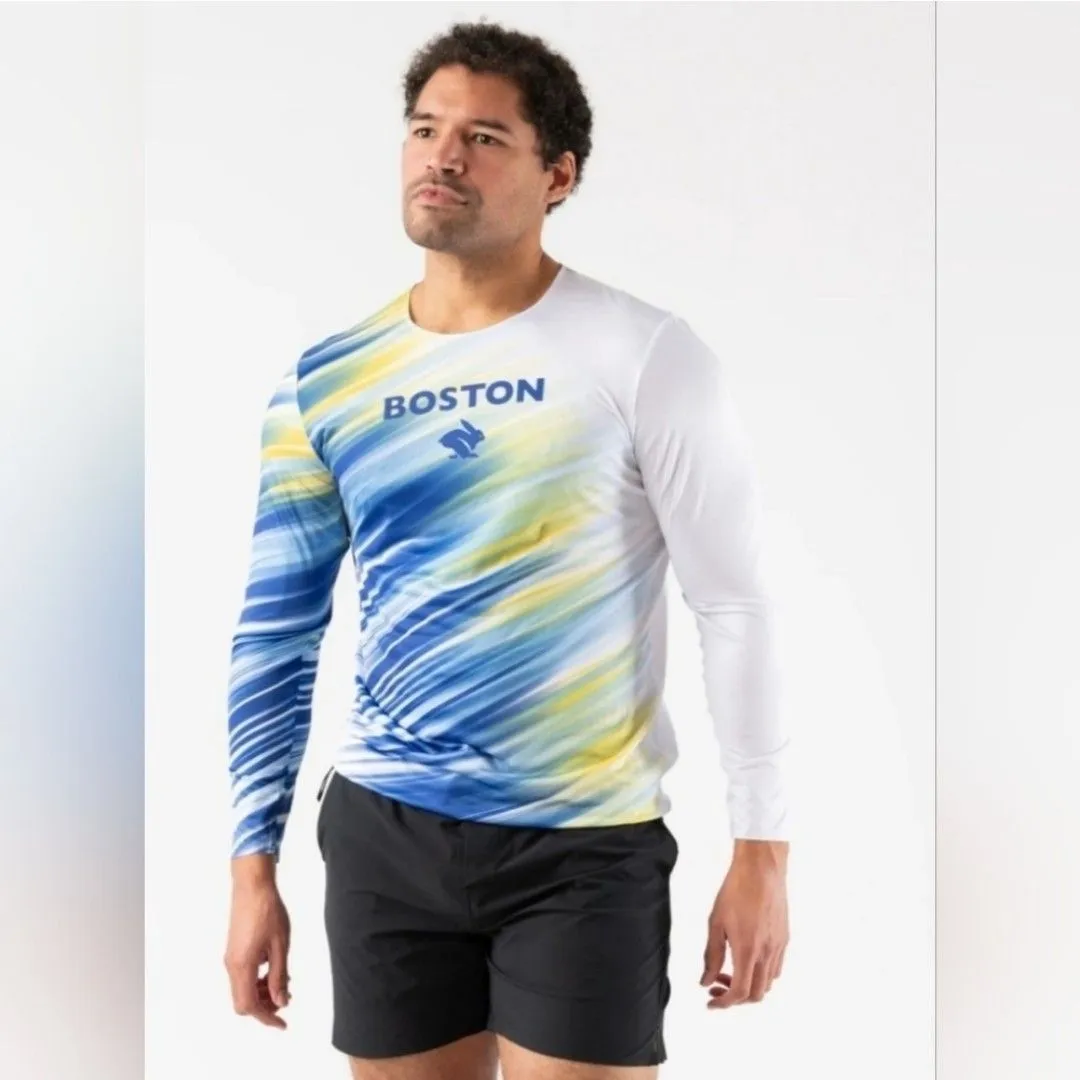 Rabbit Run In Runtee LS Boston Mazarine bleu marathon M édition limitée