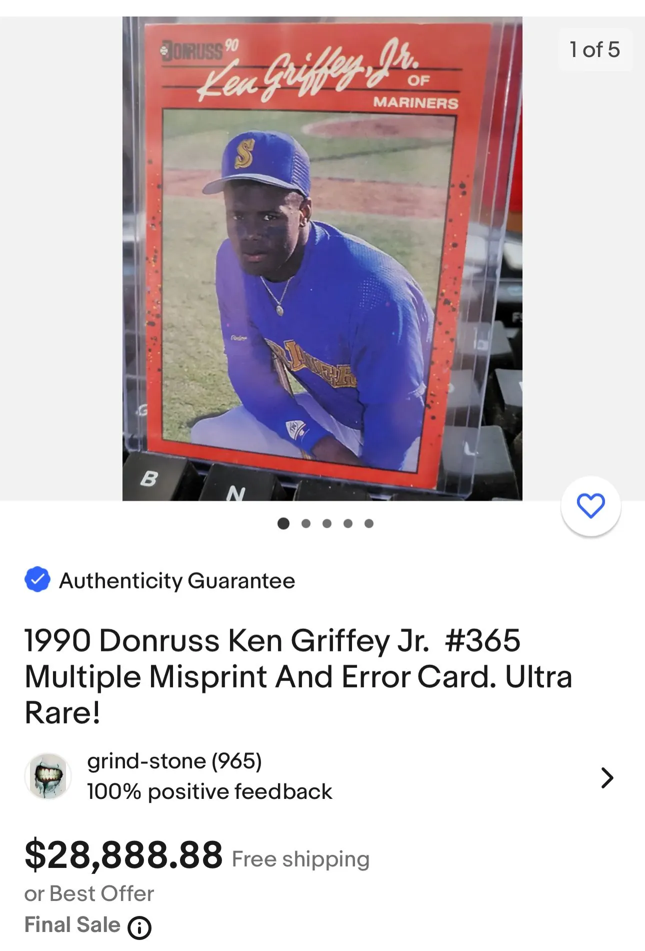 ken griffey jr rare cards Ken Griffey Jr. 1991 Topps Card #790 (PSA)
