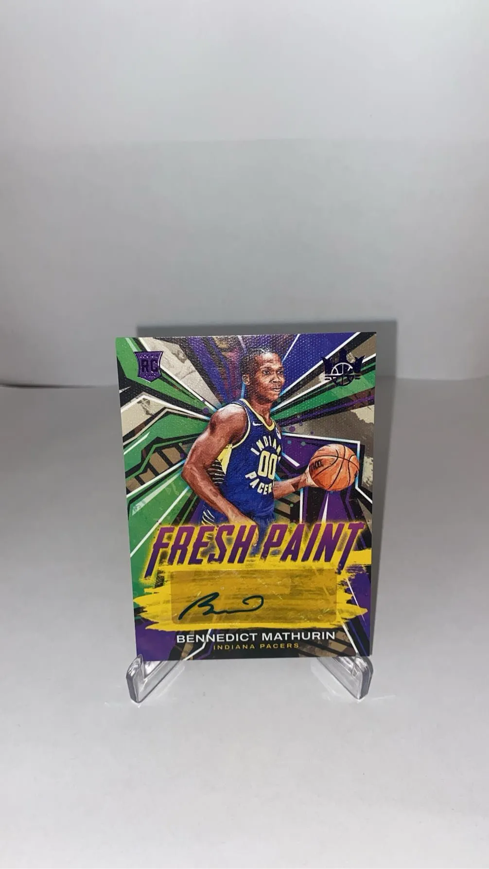 Product image for Bennedict Mathurin RC 2022-23 Panini Court Kings Fresh Paint Purple Auto /49 IND
